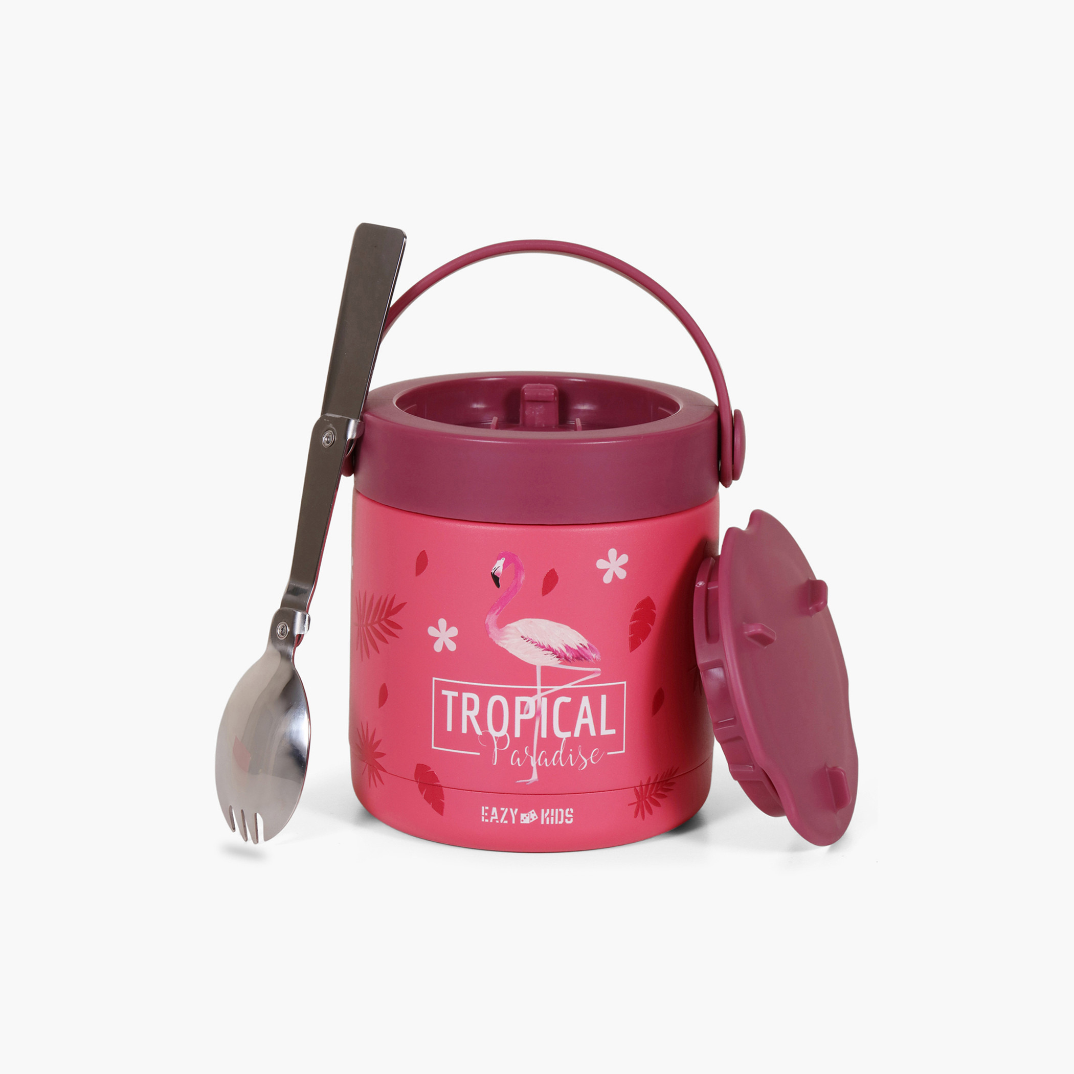 Eazy Kids Tropical Print Stainless Steel Insulated Food Jar - 350 ml-school-lunchessentials-lunchboxes-image-1