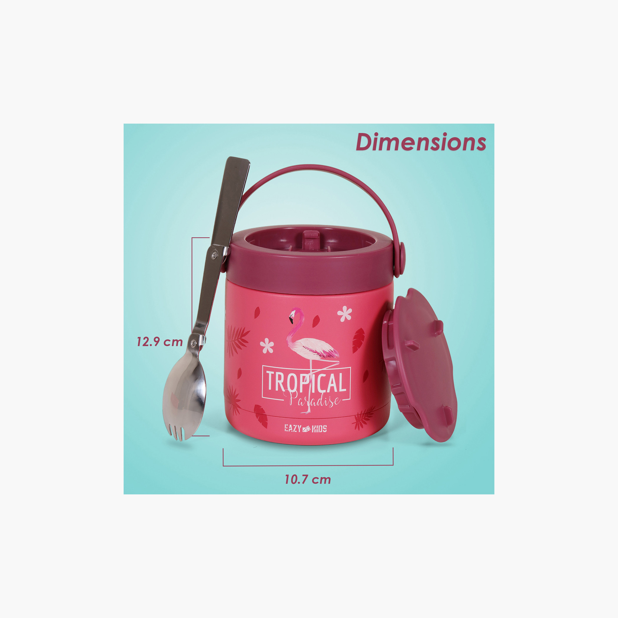 جرة طعام ستانلس ستيل معزولة بطبعات من إيزي كيدز - 350 مل-school-lunchessentials-lunchboxes-image-2