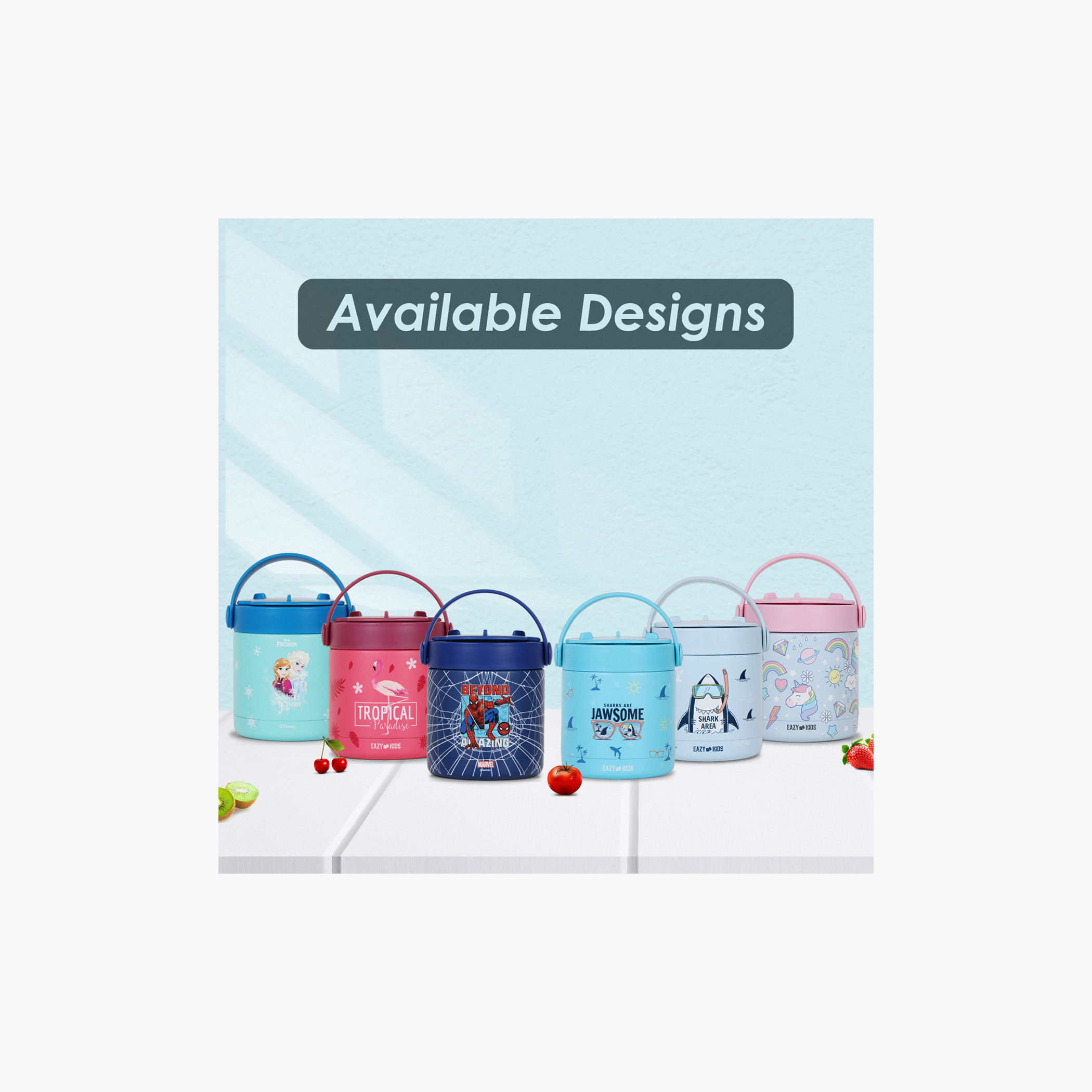 Eazy Kids Tropical Print Stainless Steel Insulated Food Jar - 350 ml-school-lunchessentials-lunchboxes-image-12