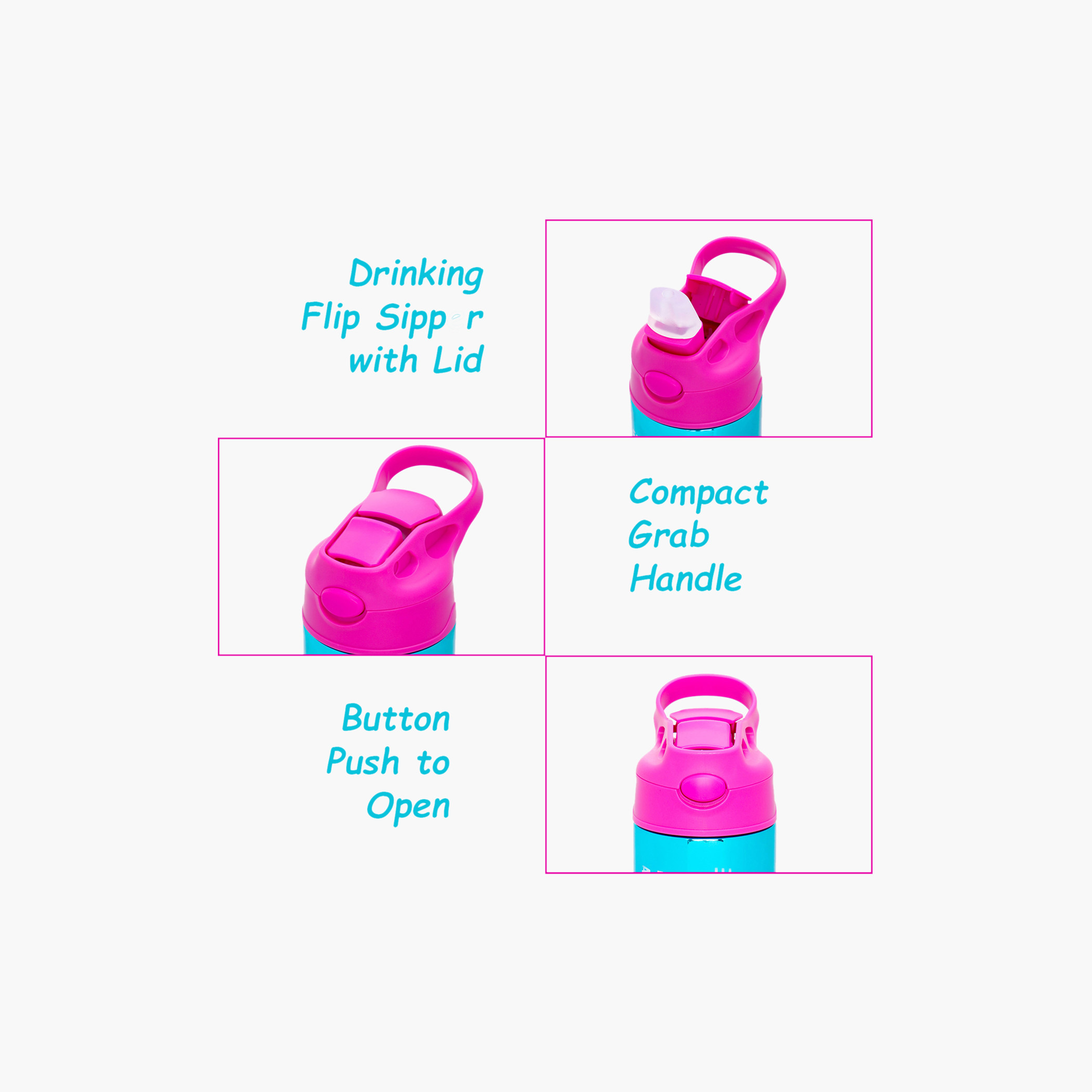 قارورة مياه ستانلس ستيل بجدار مزدوج وطبعات من إيزي كيدز - 520 مل-school-waterbottles-image-5