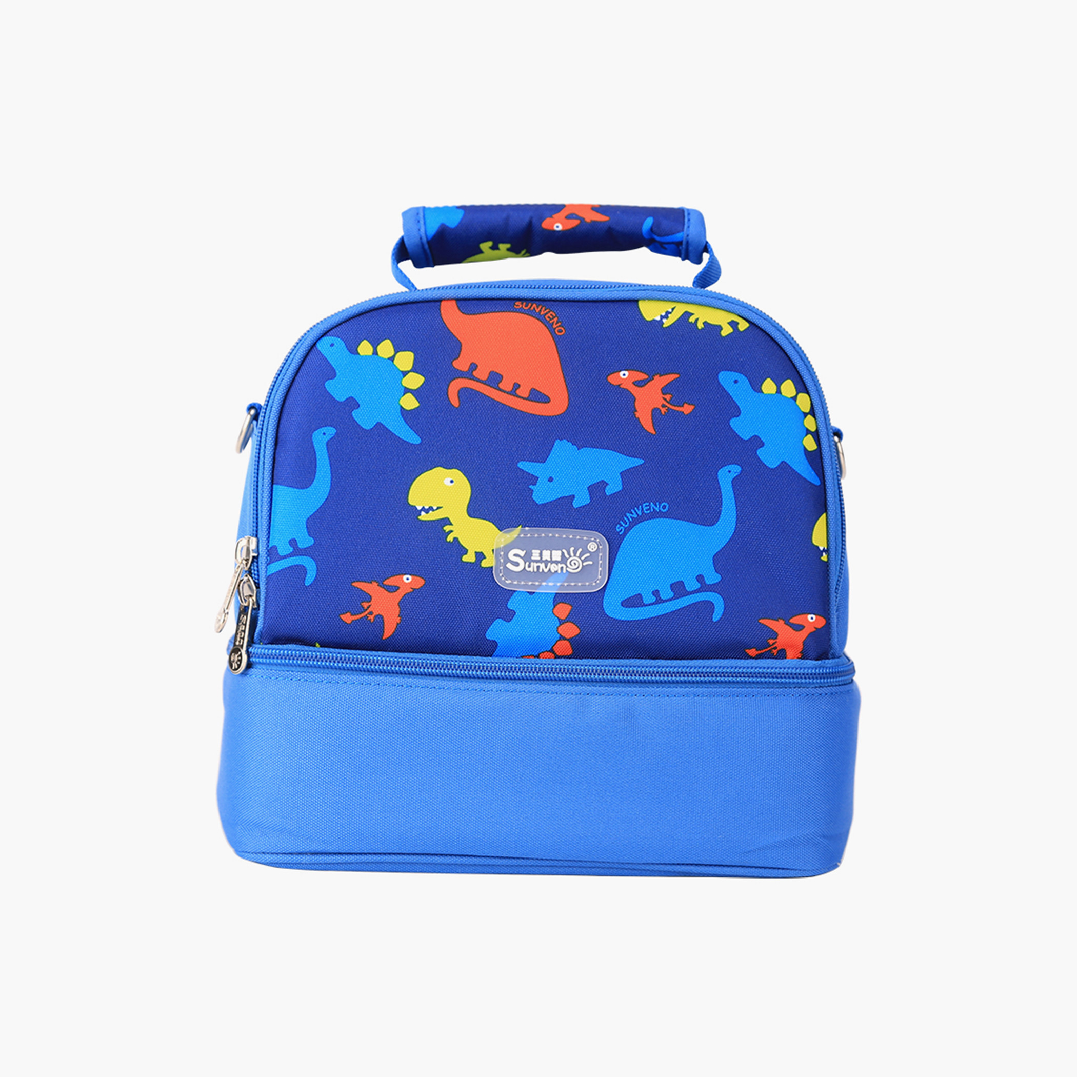 Sunveno Dinosaur Print Insulated Lunch Bag with Zip Closure-school-lunchessentials-lunchbags-image-1