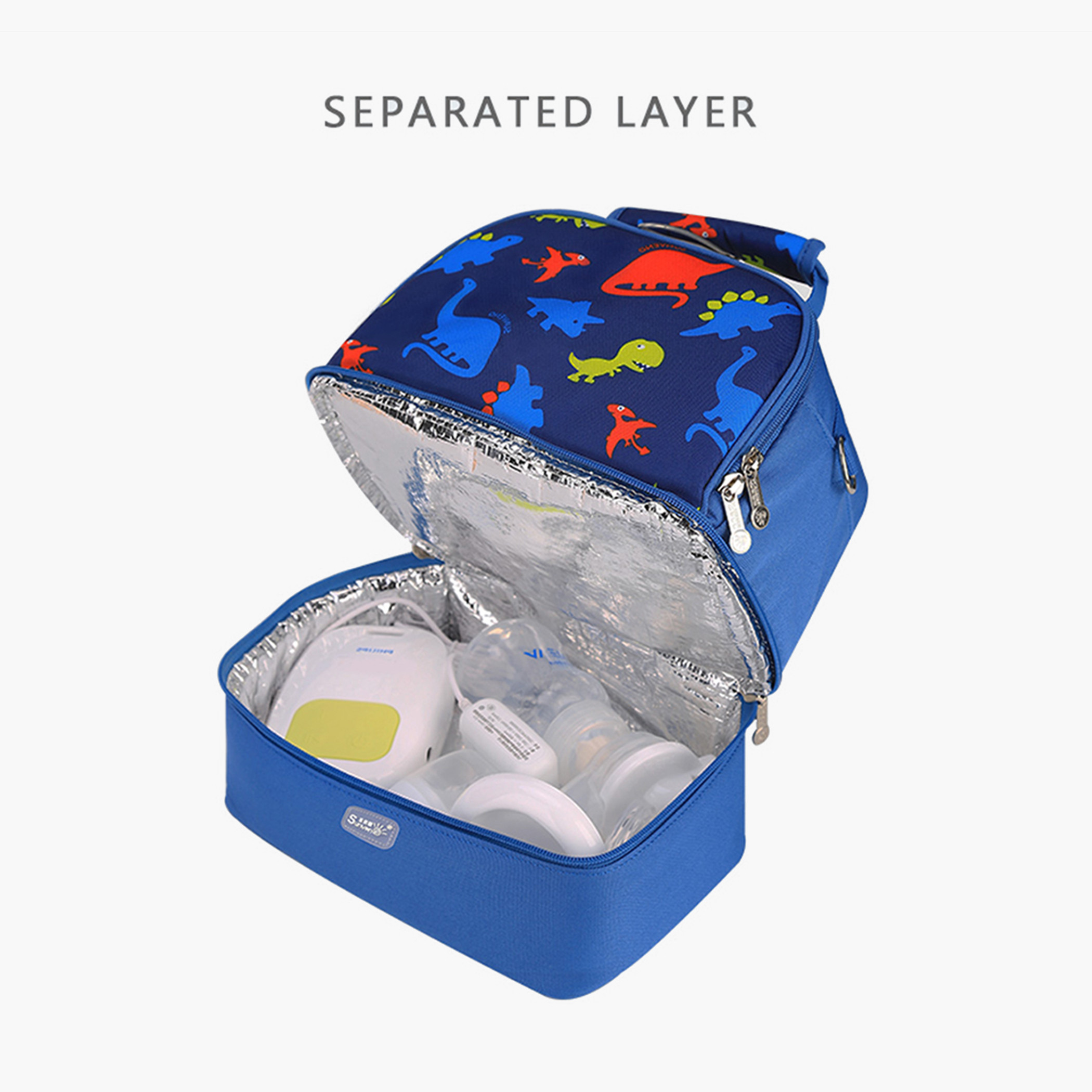 Sunveno Dinosaur Print Insulated Lunch Bag with Zip Closure-school-lunchessentials-lunchbags-image-8