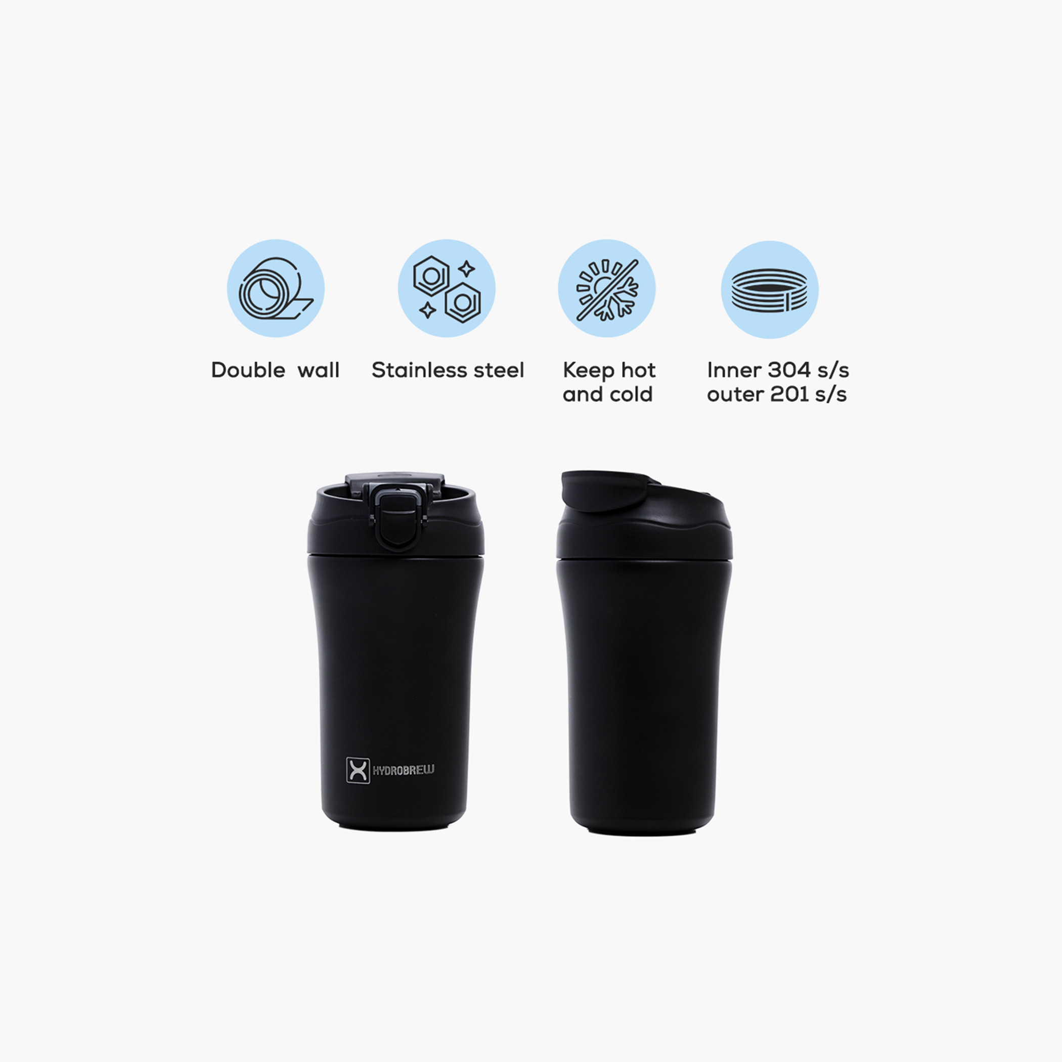 Hydrobrew Stainless Steel Insulated Tumbler Water Bottle - 400 ml-school-waterbottles-image-5