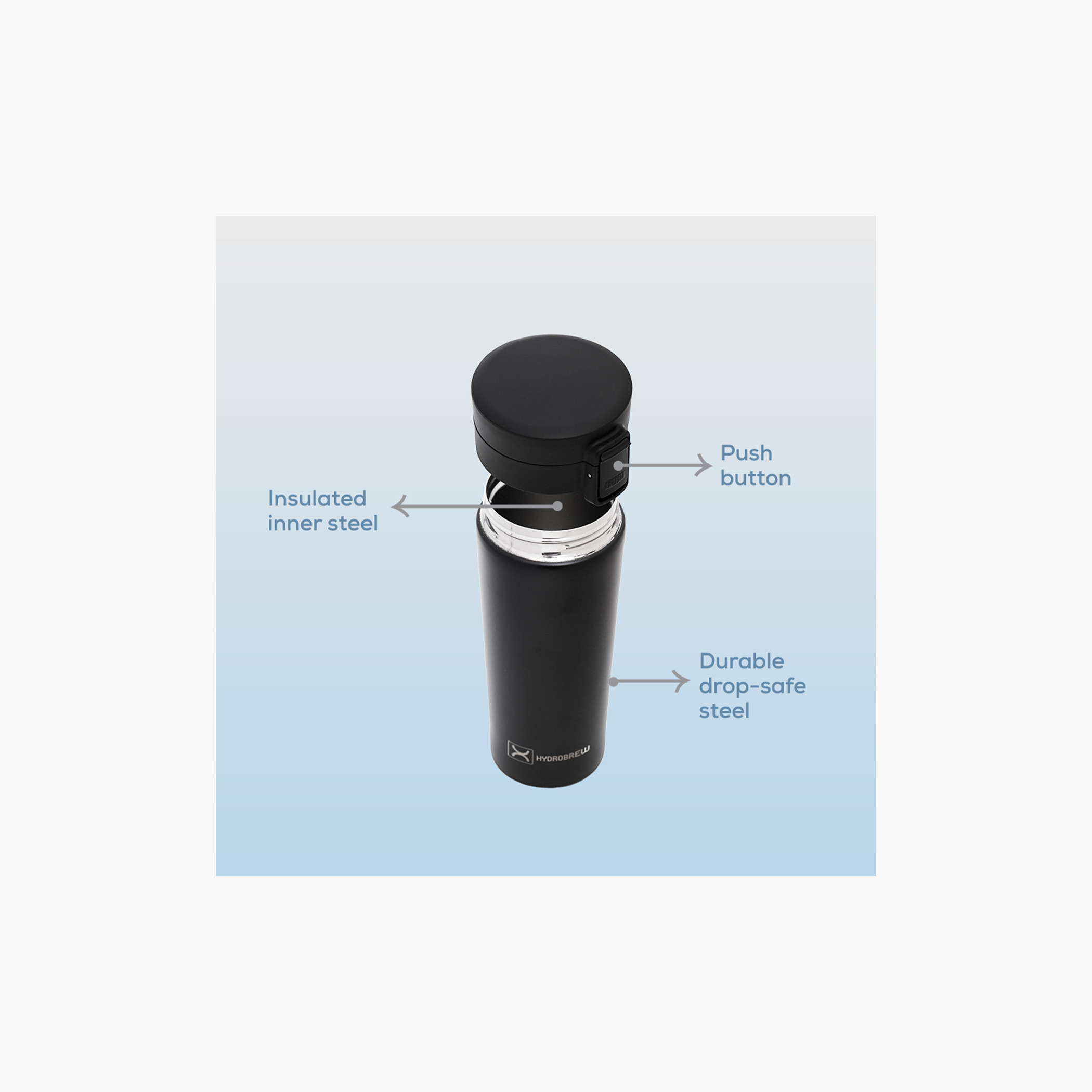 Hydrobrew Insulated Stainless Steel Tumbler Water Bottle - 500 ml-school-waterbottles-image-4