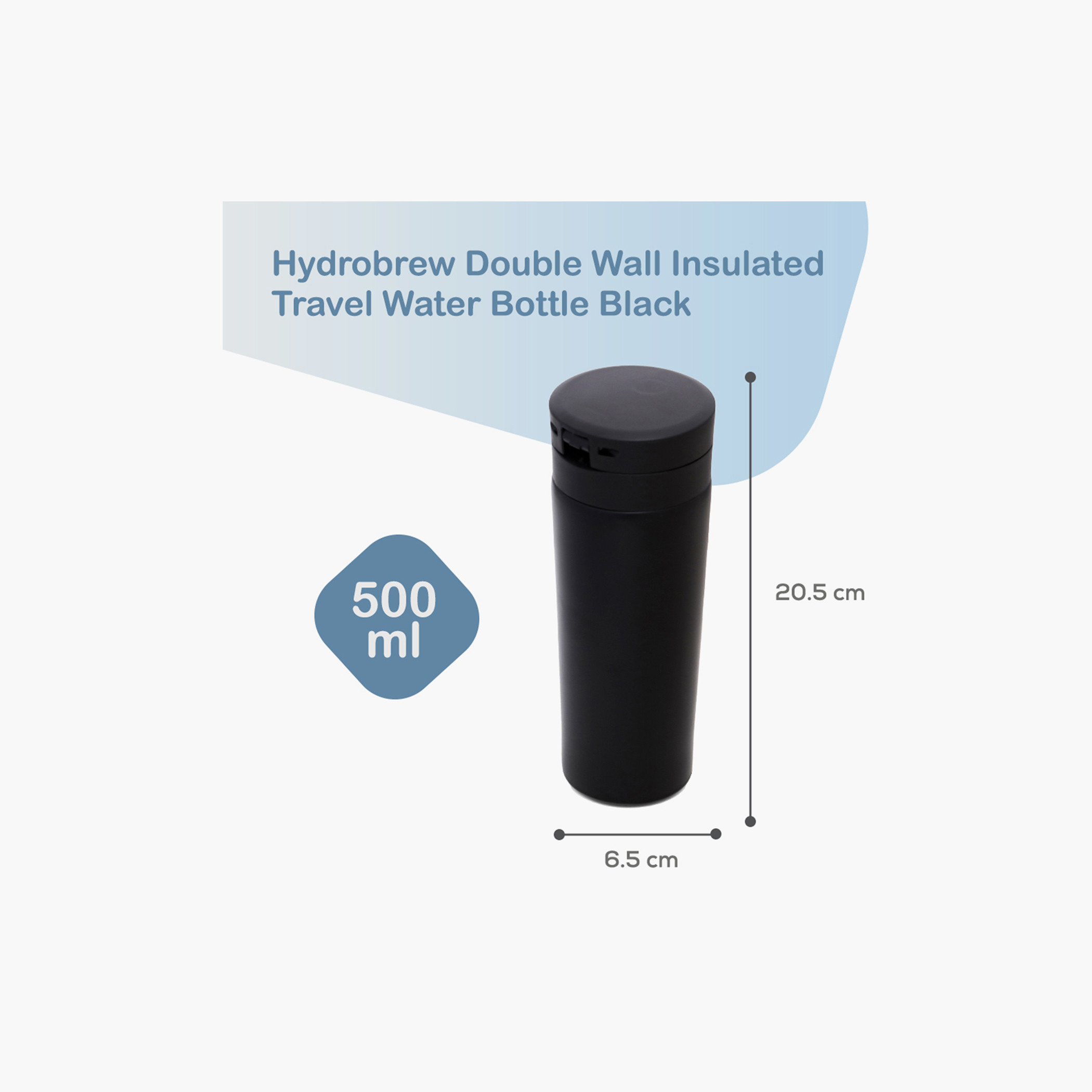 Hydrobrew Insulated Stainless Steel Tumbler Water Bottle - 500 ml-school-waterbottles-image-3