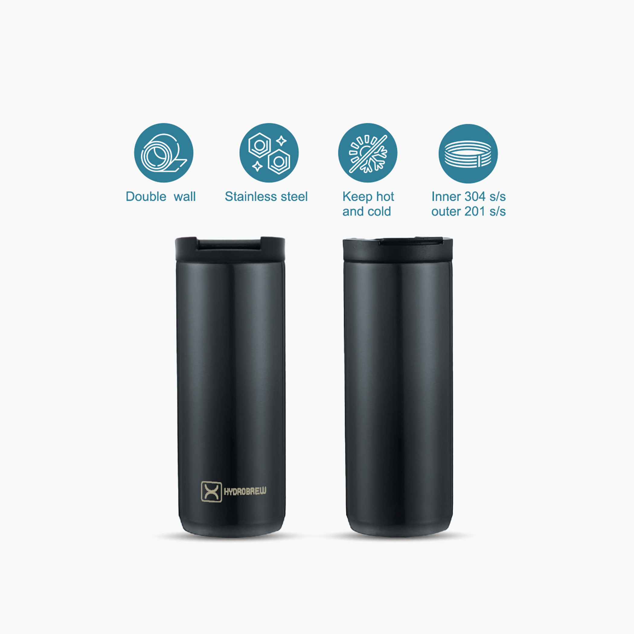 Hydrobrew Double Wall Insulated Tumbler Water Bottle - 500 ml-school-waterbottles-image-6