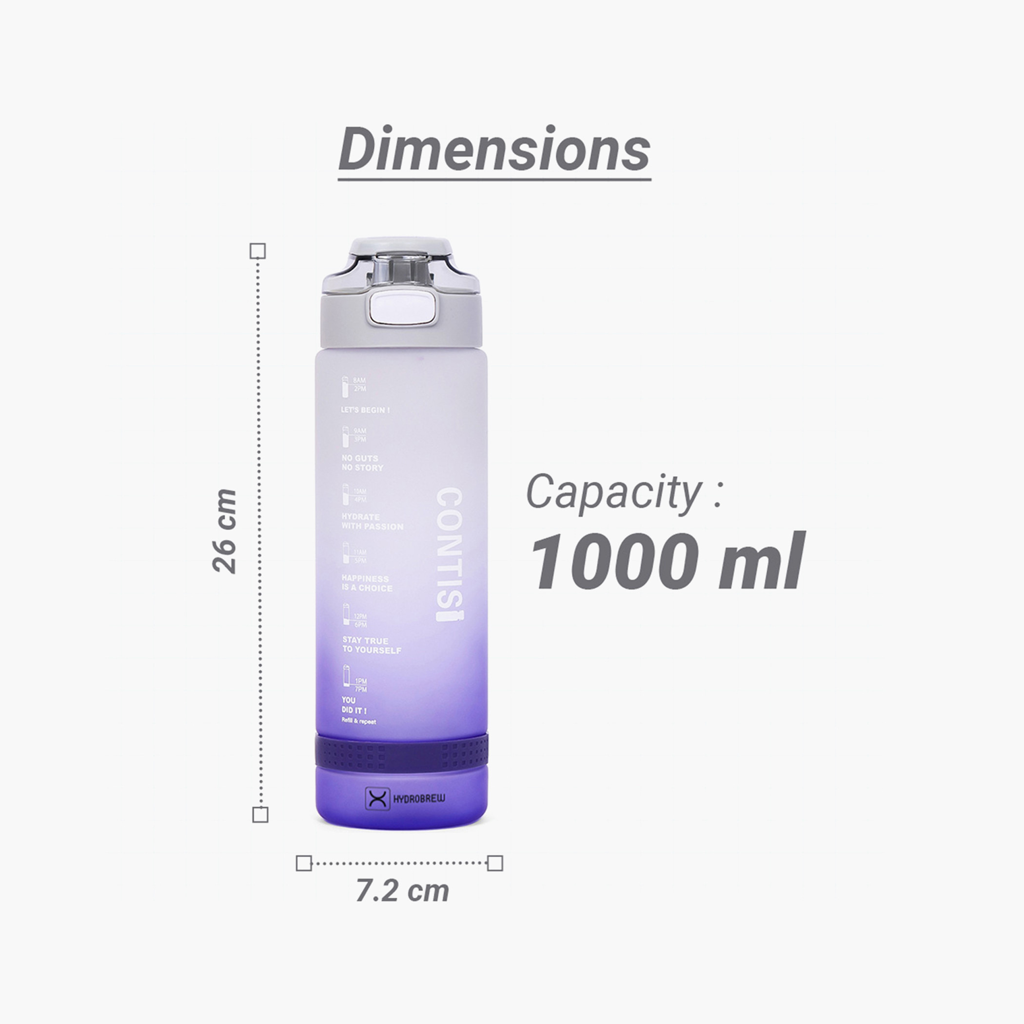 Hydrobrew Printed BPA-Free Water Bottle - 1 L-school-waterbottles-image-3