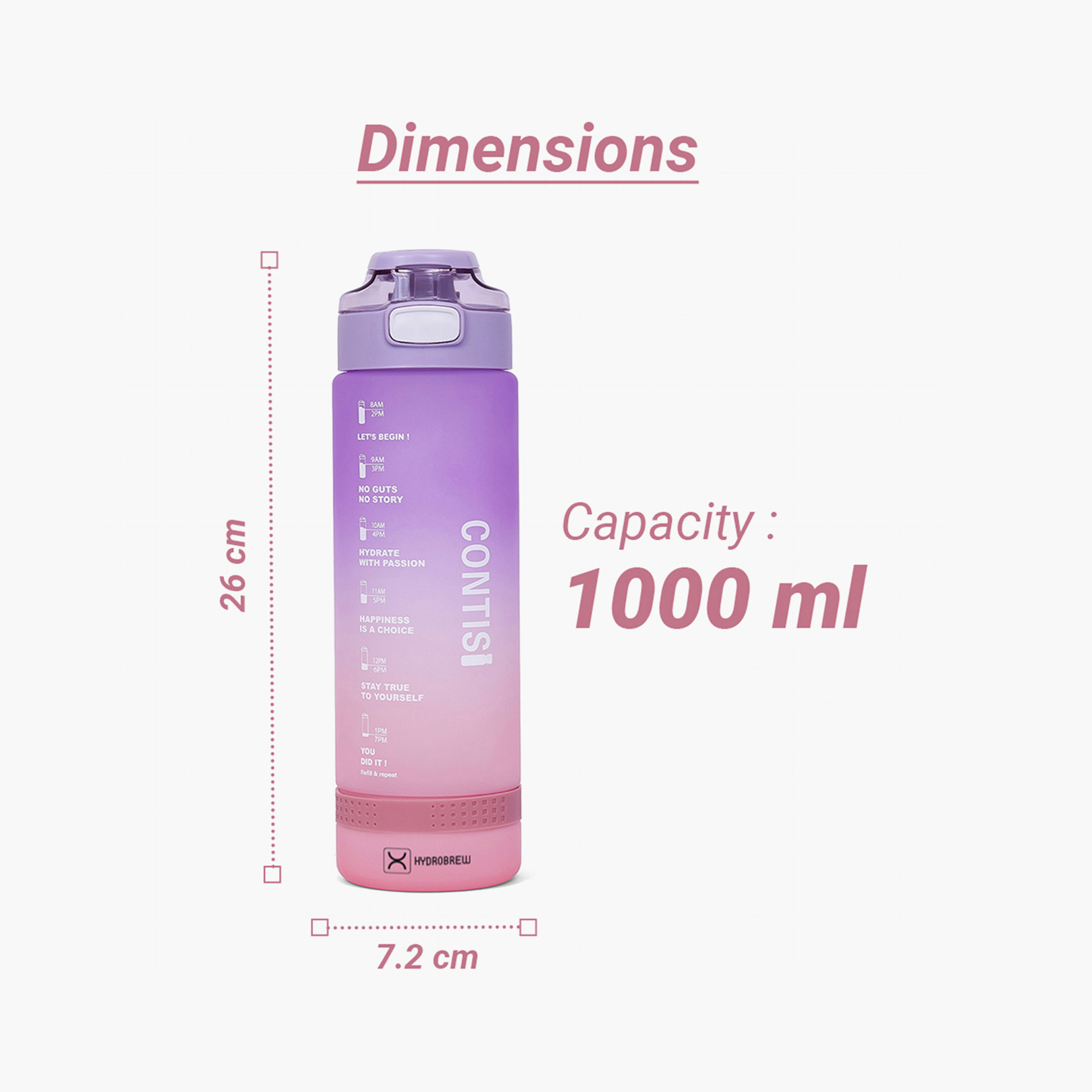 Hydrobrew Printed BPA-Free Water Bottle - 1 L-school-waterbottles-image-3
