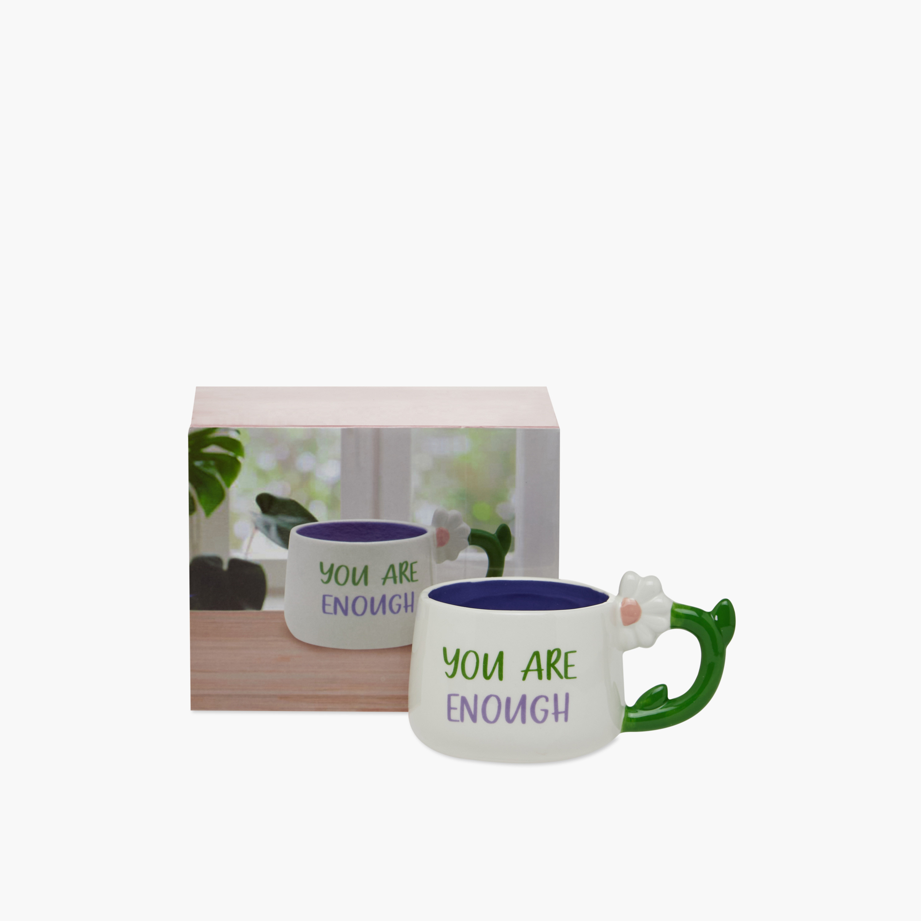Slogan Print Ceramic Mug with Flower Handle - 400 ml-household-dining-teaandcoffee-mugsandcups-image-5