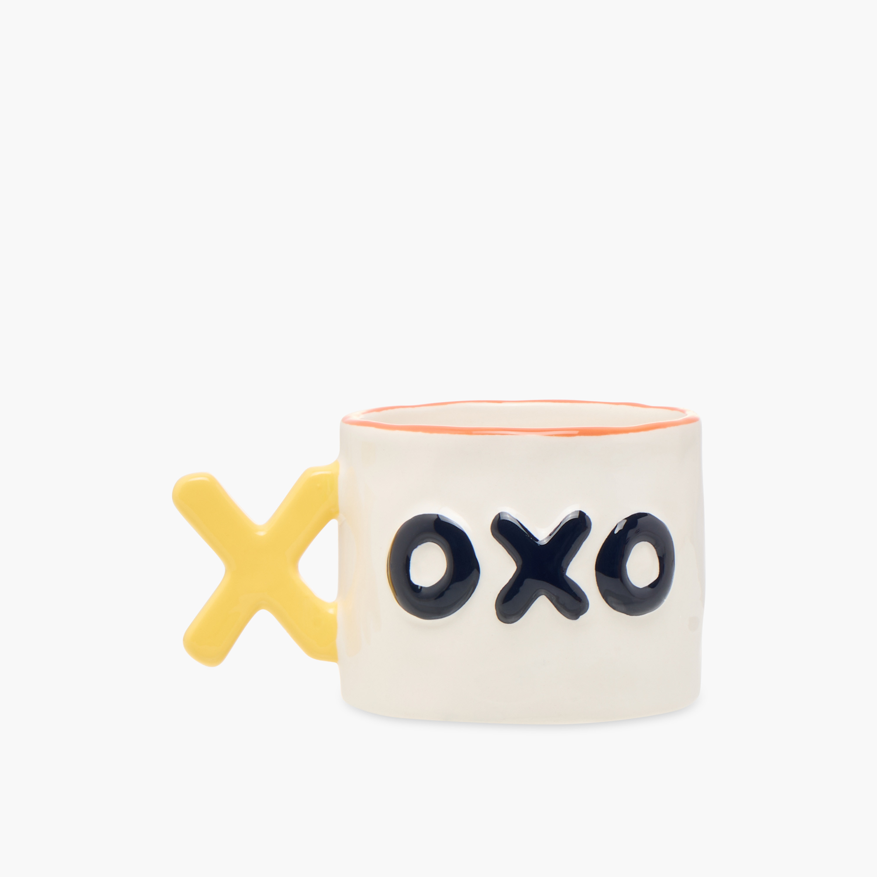 Typography Print Ceramic Mug with Letter X Handle - 390 ml-household-dining-teaandcoffee-mugsandcups-image-1