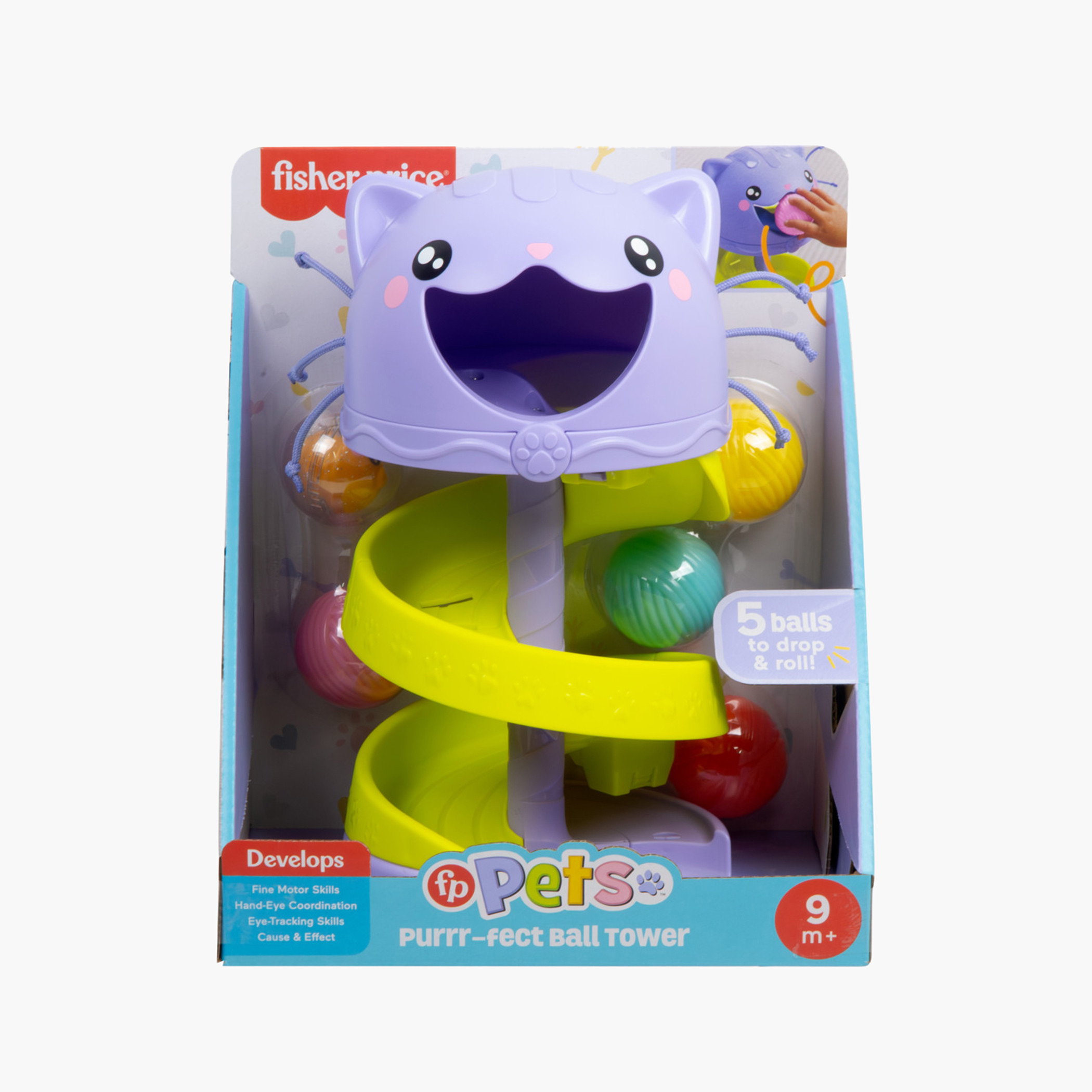 Fisher-Price Pets Purrr-fect Ball Tower Activity Centre for Developmental Play Ages 9+ Months-toys-babyandtoddlertoys-learningtoys-image-6