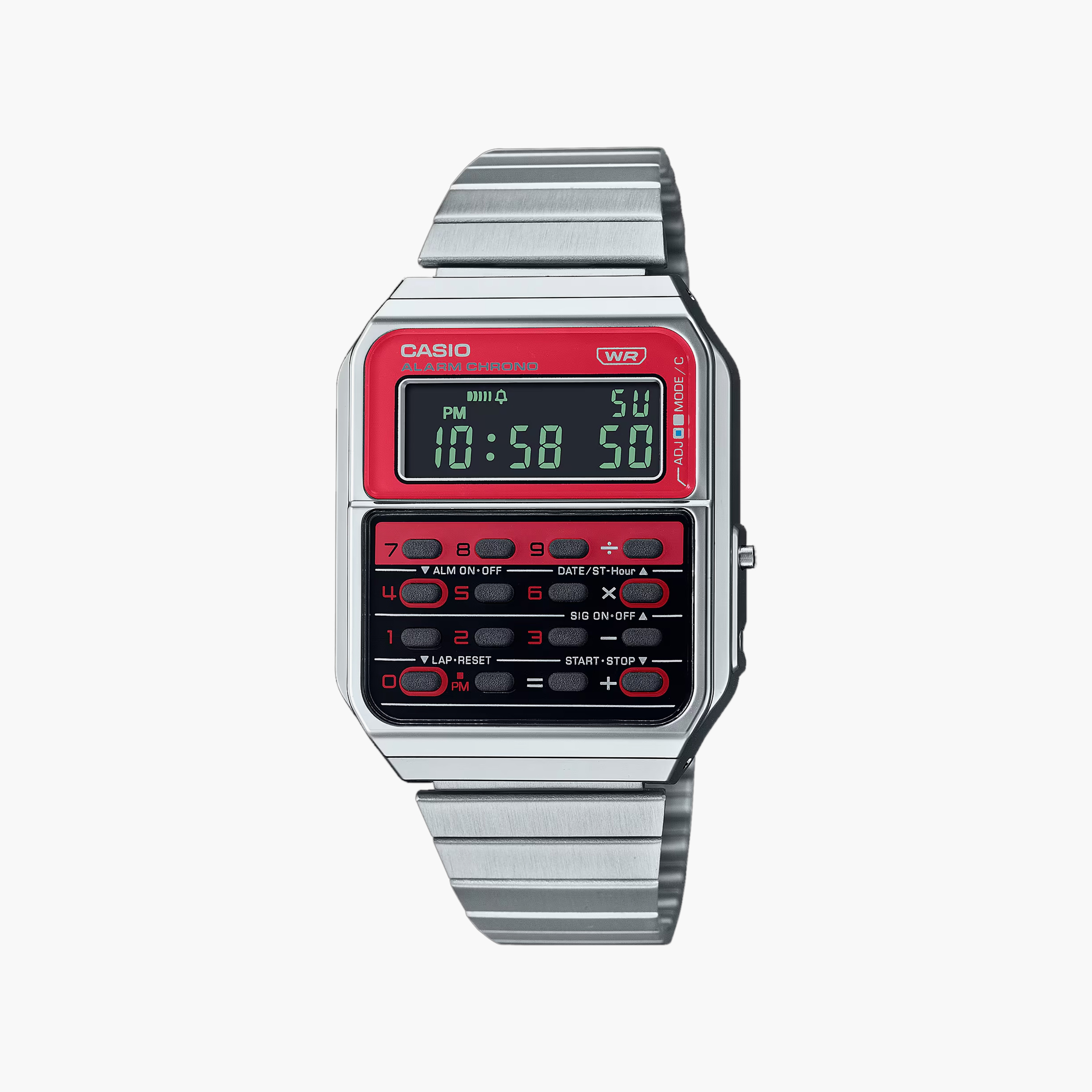 Casio Silver Digital Stainless Steel Strap Watch | CA-500WE-1ADF | 34 MM-women-watchesandjewellery-watches-image-1