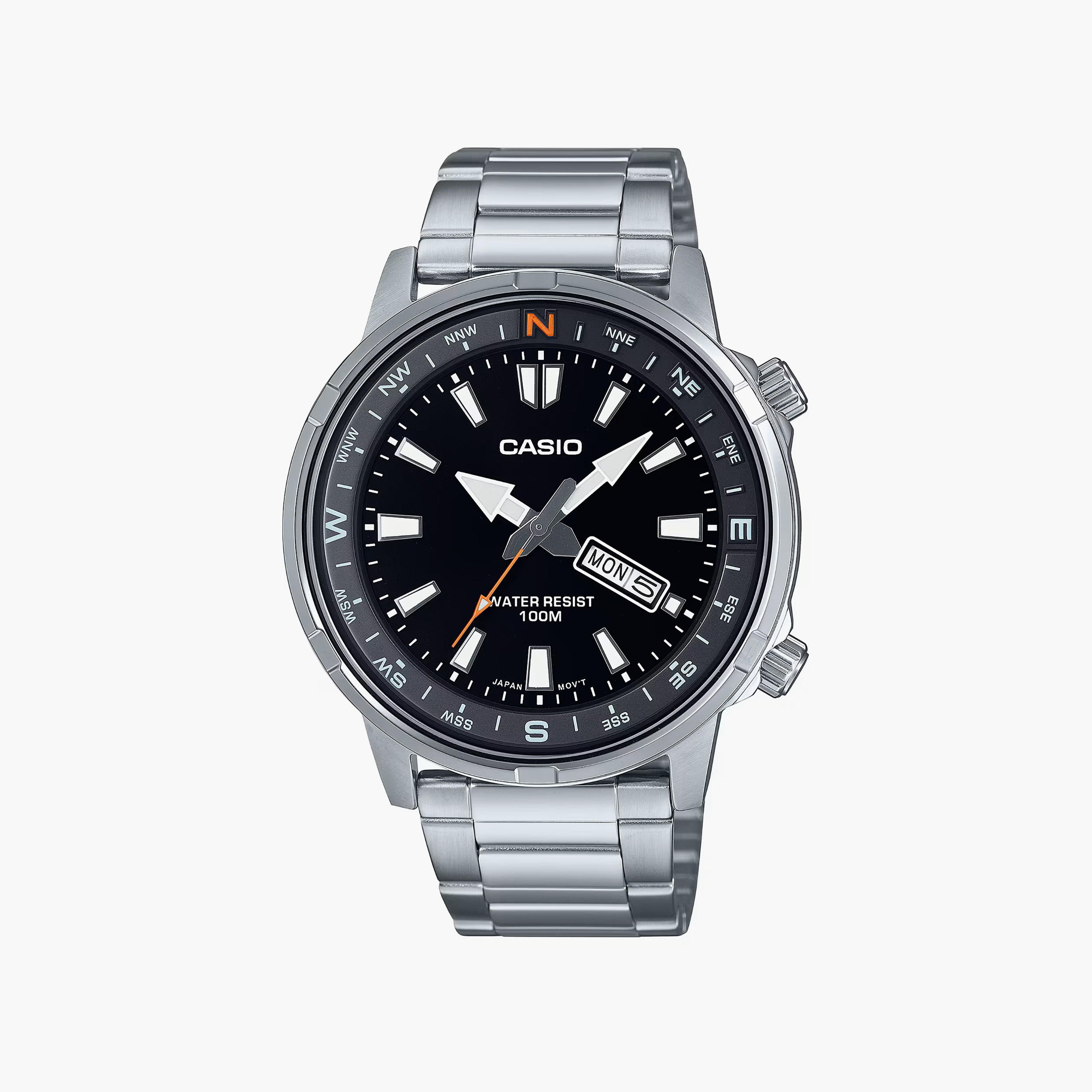 Casio Men's 44 MM Silver Analog Stainless Steel Watch | MTD-130D-1A4VDF-men-watchesandjewellery-watches-image-1
