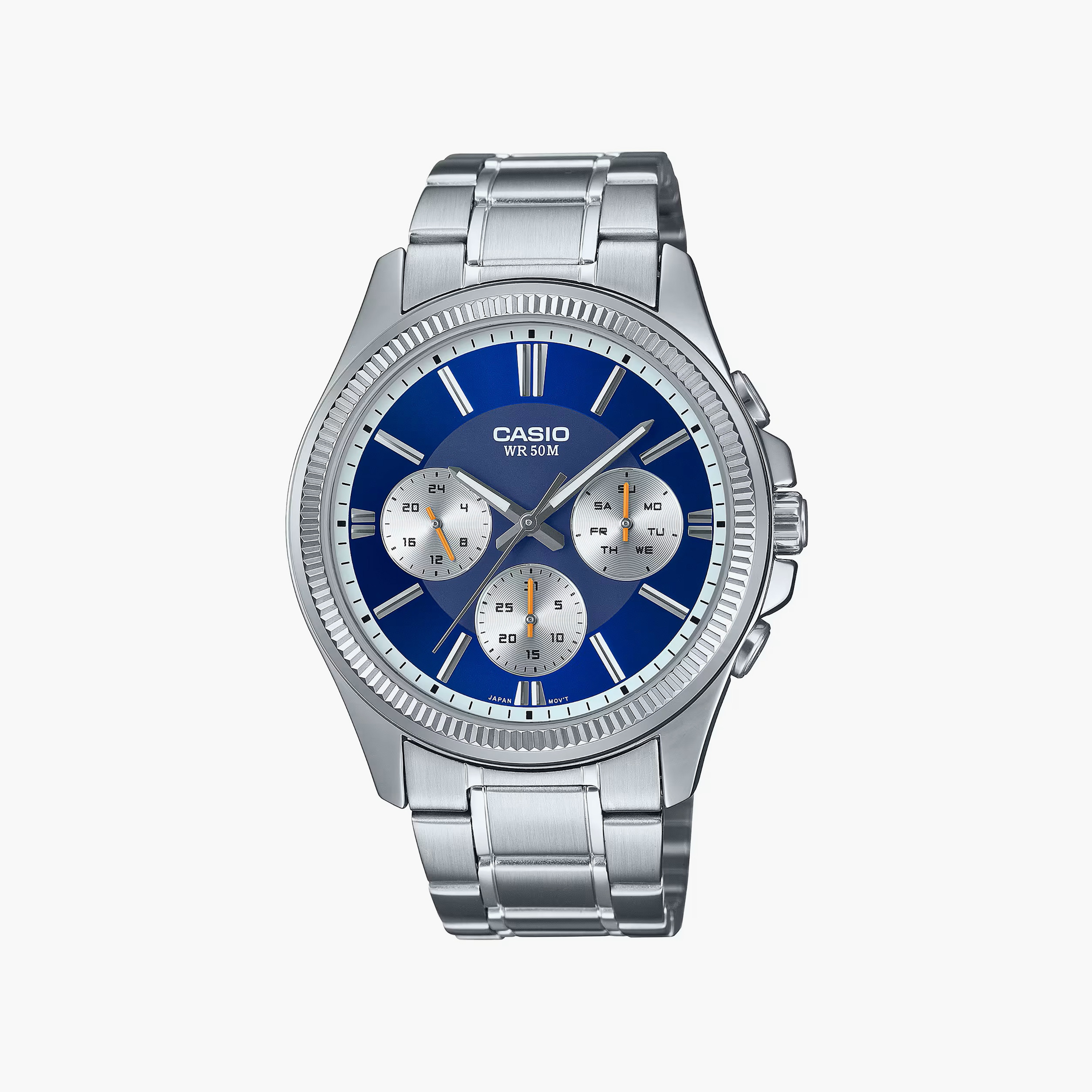ساعة كاسيو للرجال 42 ملم فضية ذات انالوج من الستانلس ستيل | MTP-1375D-2A1VDF-men-watchesandjewellery-watches-image-1