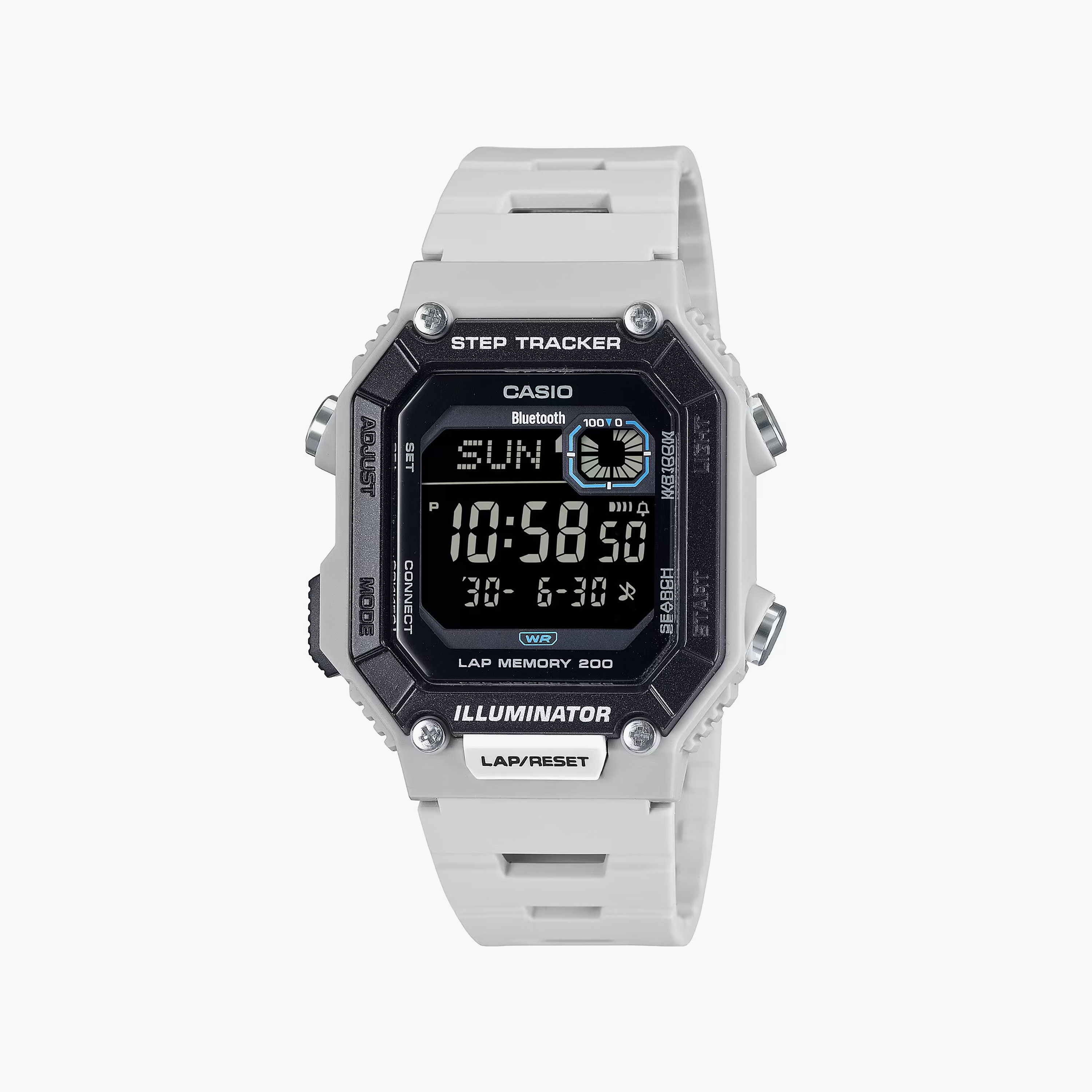 Casio Men's 41 MM White Digital Silicone Watch | WS-B1000-8BVDF-men-watchesandjewellery-watches-image-1