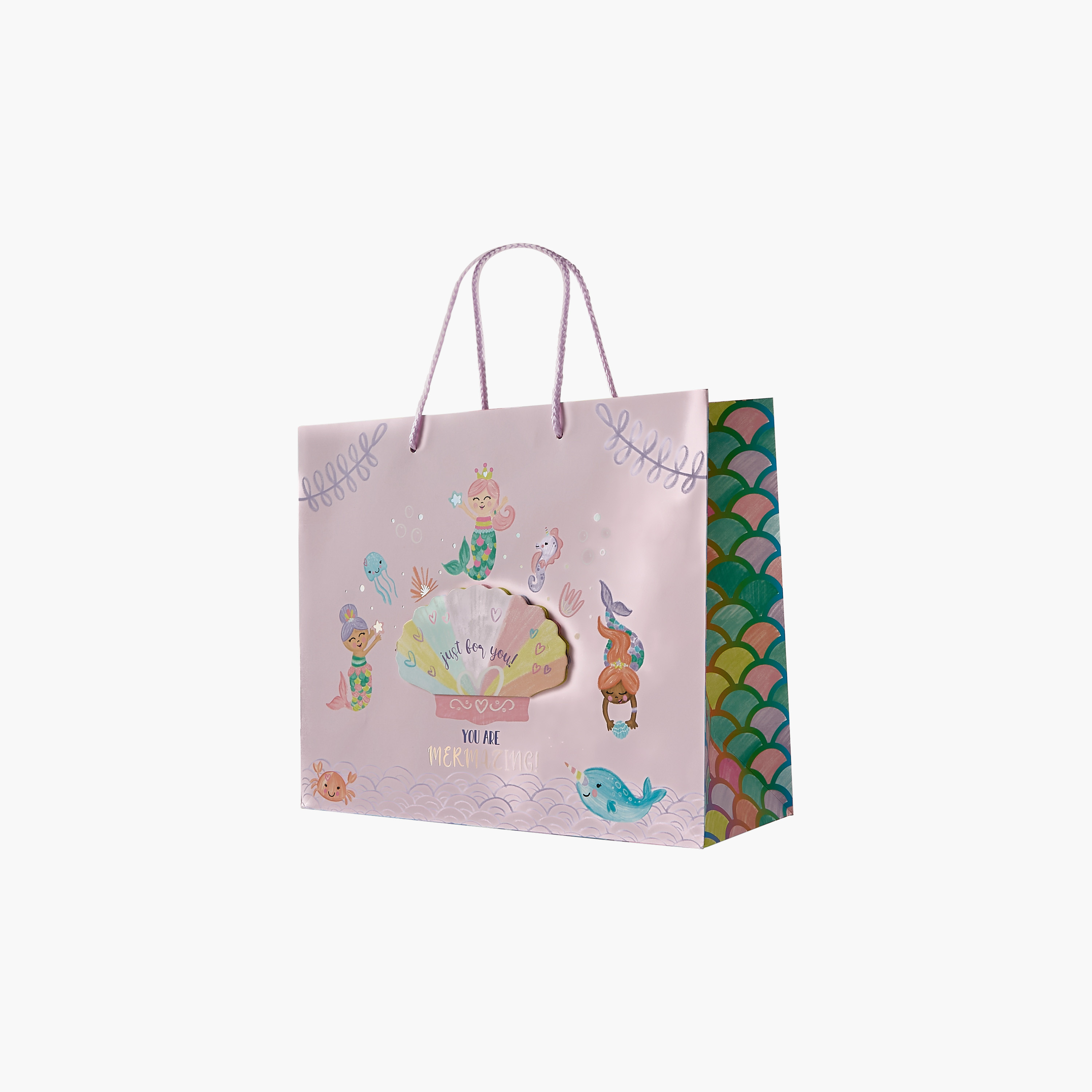 شنطة هدايا بطبعات حورية البحر من فايندز - 23x10x18 سم-household-giftingaccessories-giftings-image-2