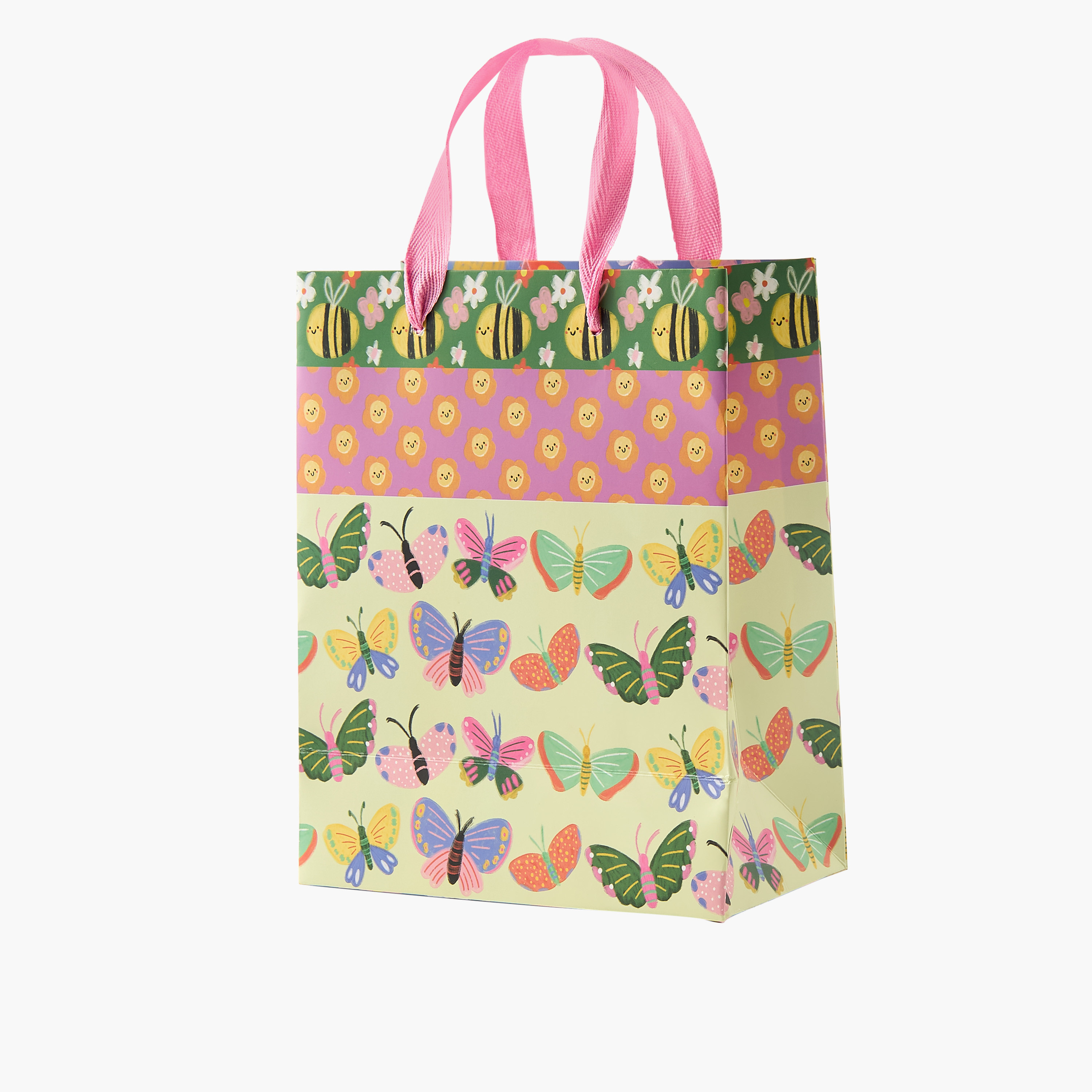 Findz Butterfly Print Paper Gift Bag with Double Handle - 18x10x23 cms-household-giftingaccessories-giftings-image-2