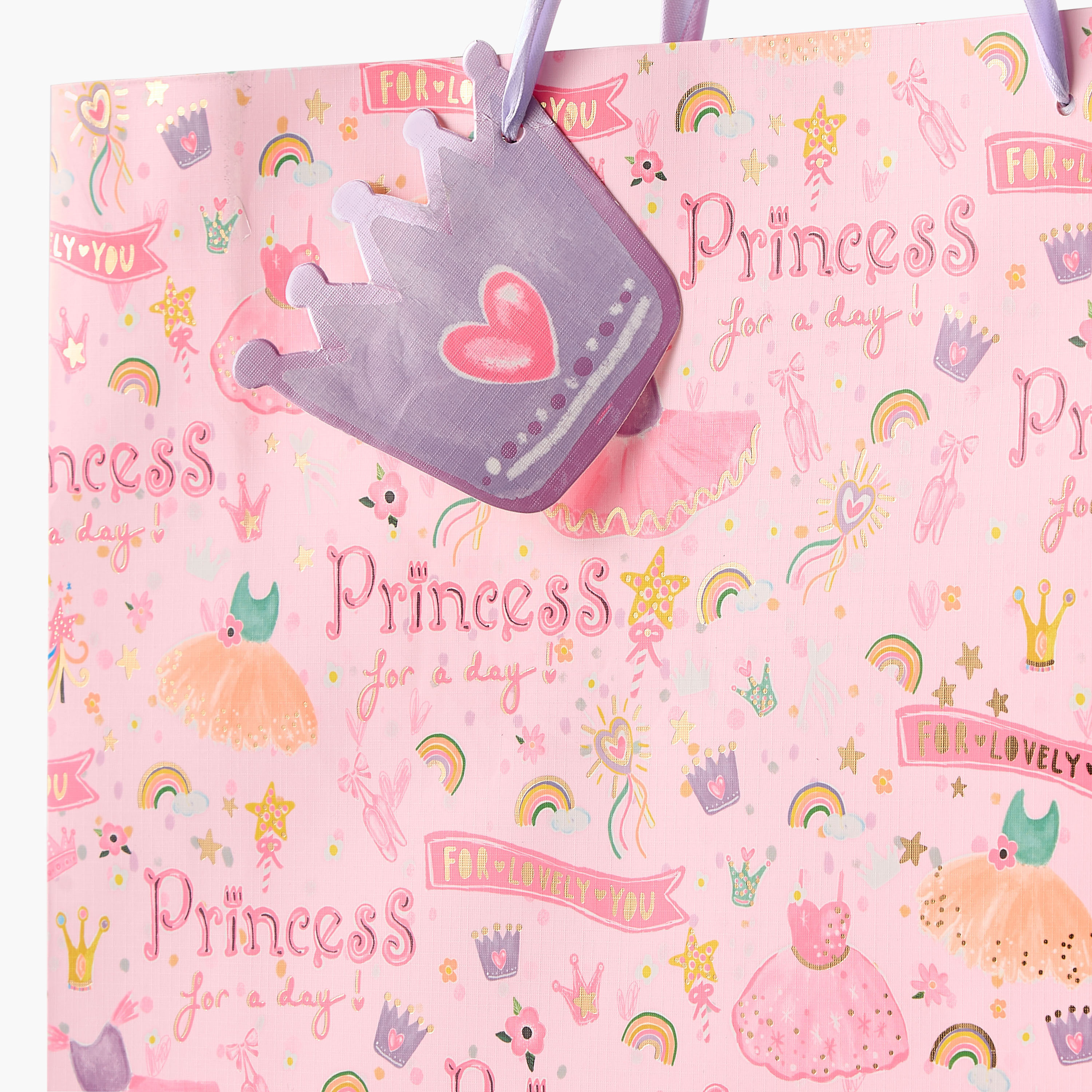 Findz Princess Print Paper Gift Bag - 31x12x26 cms-household-giftingaccessories-giftings-image-3