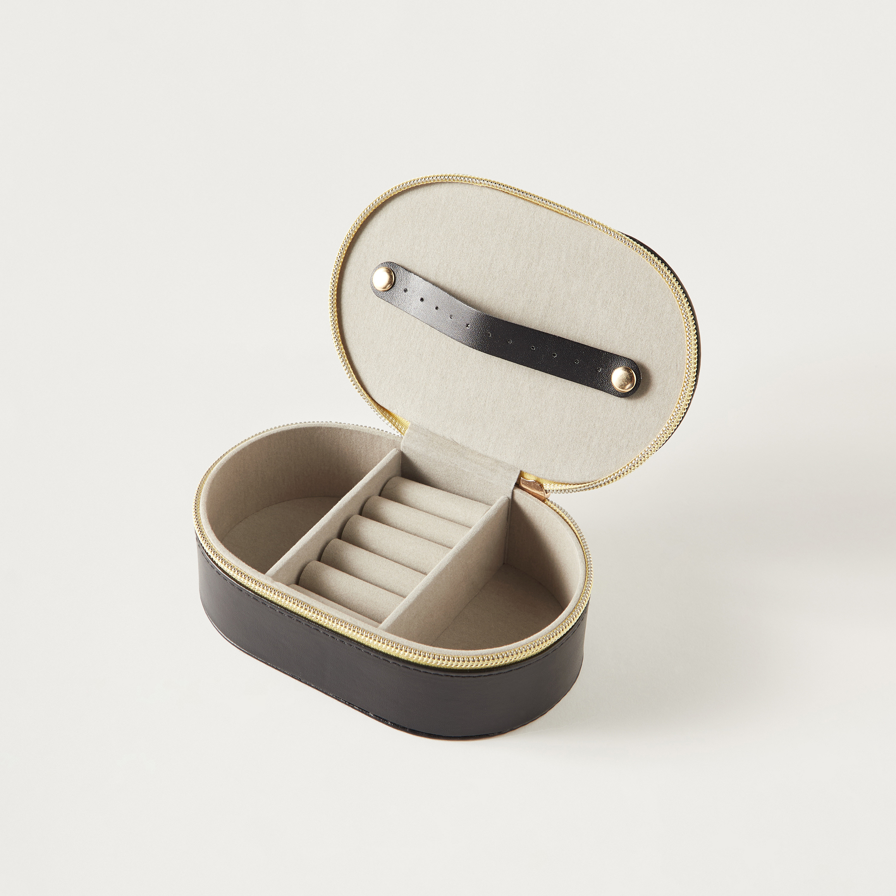 Syloon 4-Compartment Jewellery Organiser with Zip Closure - 16x10x6 cms-women-watchesandjewellery-jewellery-storage-image-3