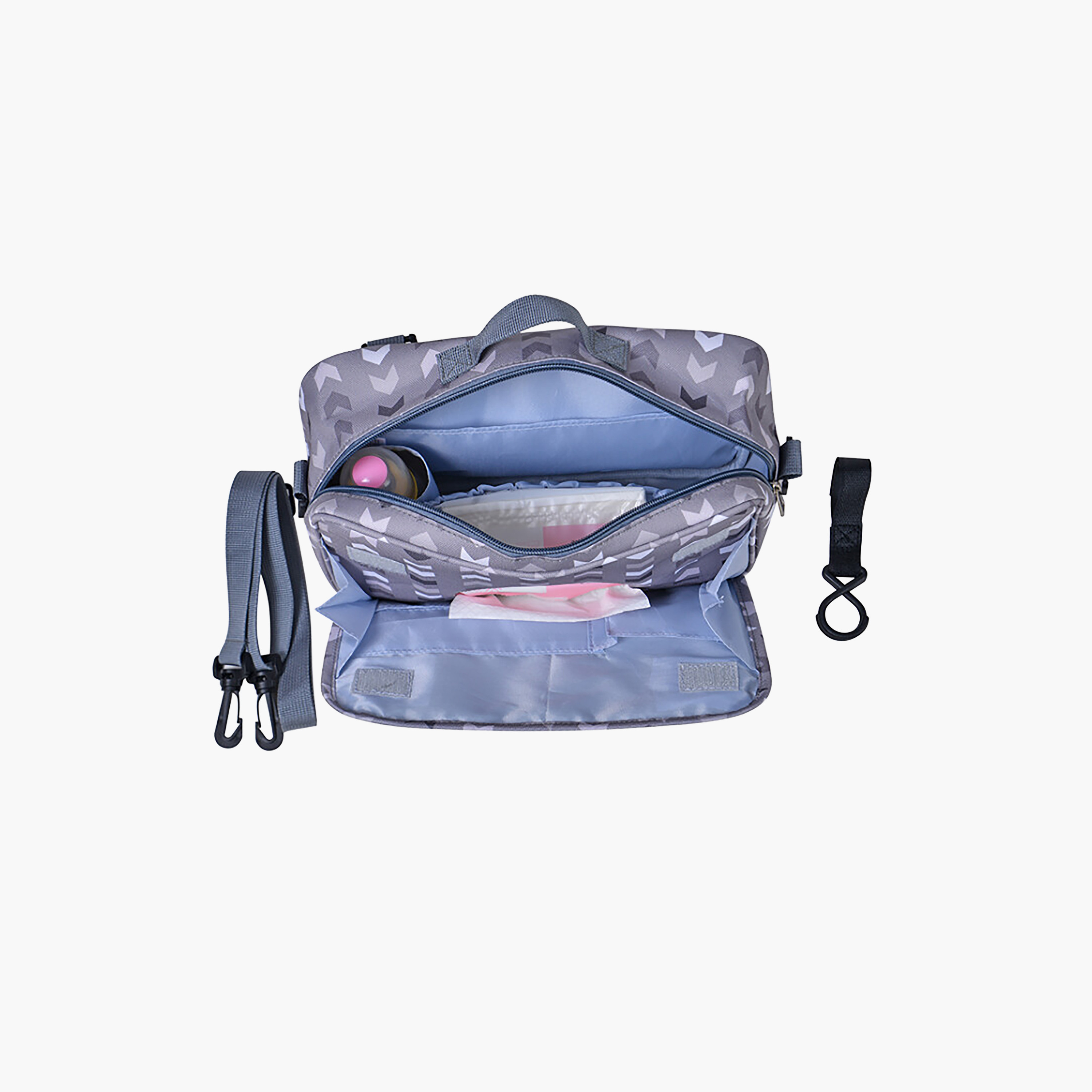 شنطة حفاضات بسحّاب إغلاق وحزام قابل للفصل وطبعات من جونيورز-baby-gear-diaperbags-image-2