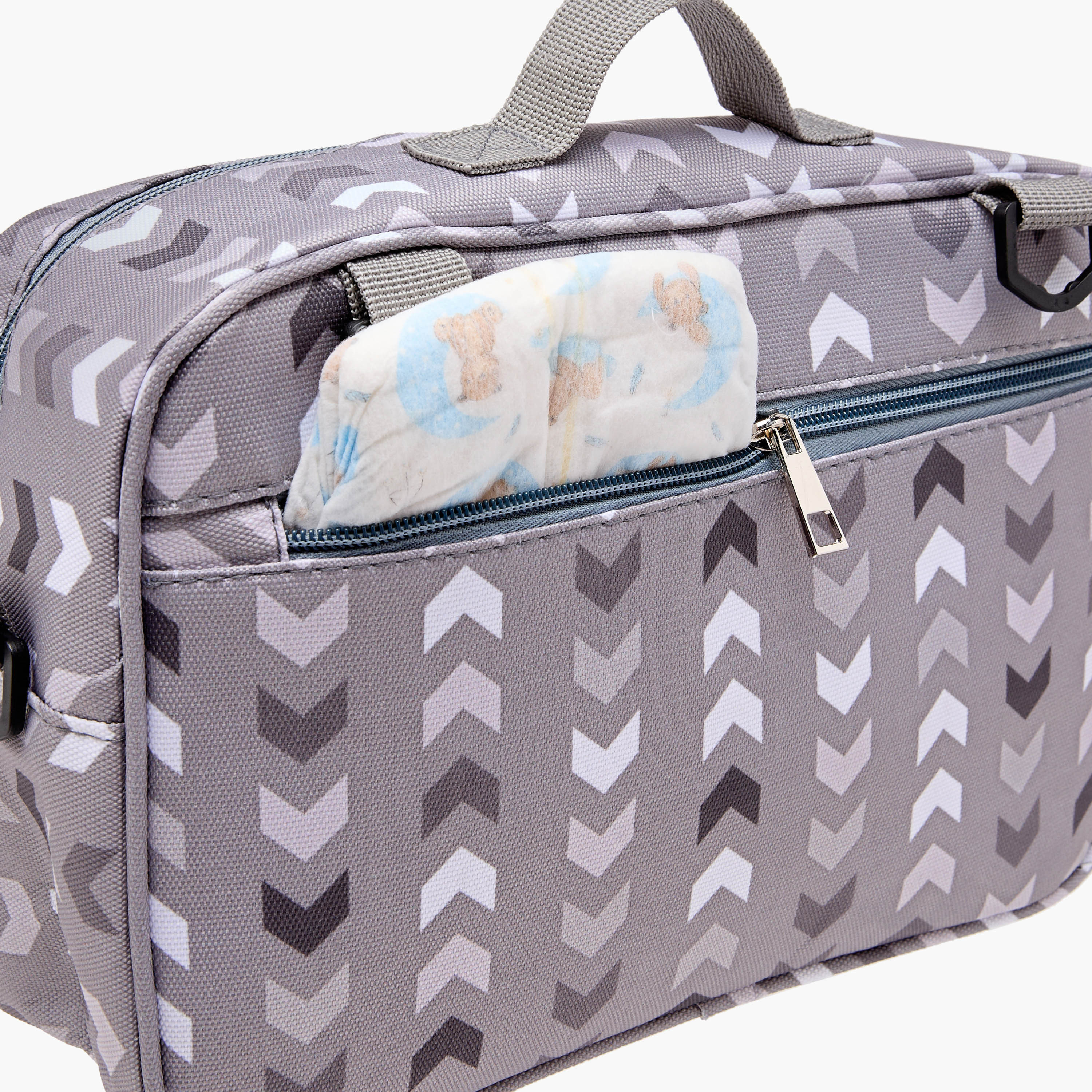Juniors Printed Diaper Bag with Detachable Strap and Zip Closure-baby-gear-diaperbags-image-11
