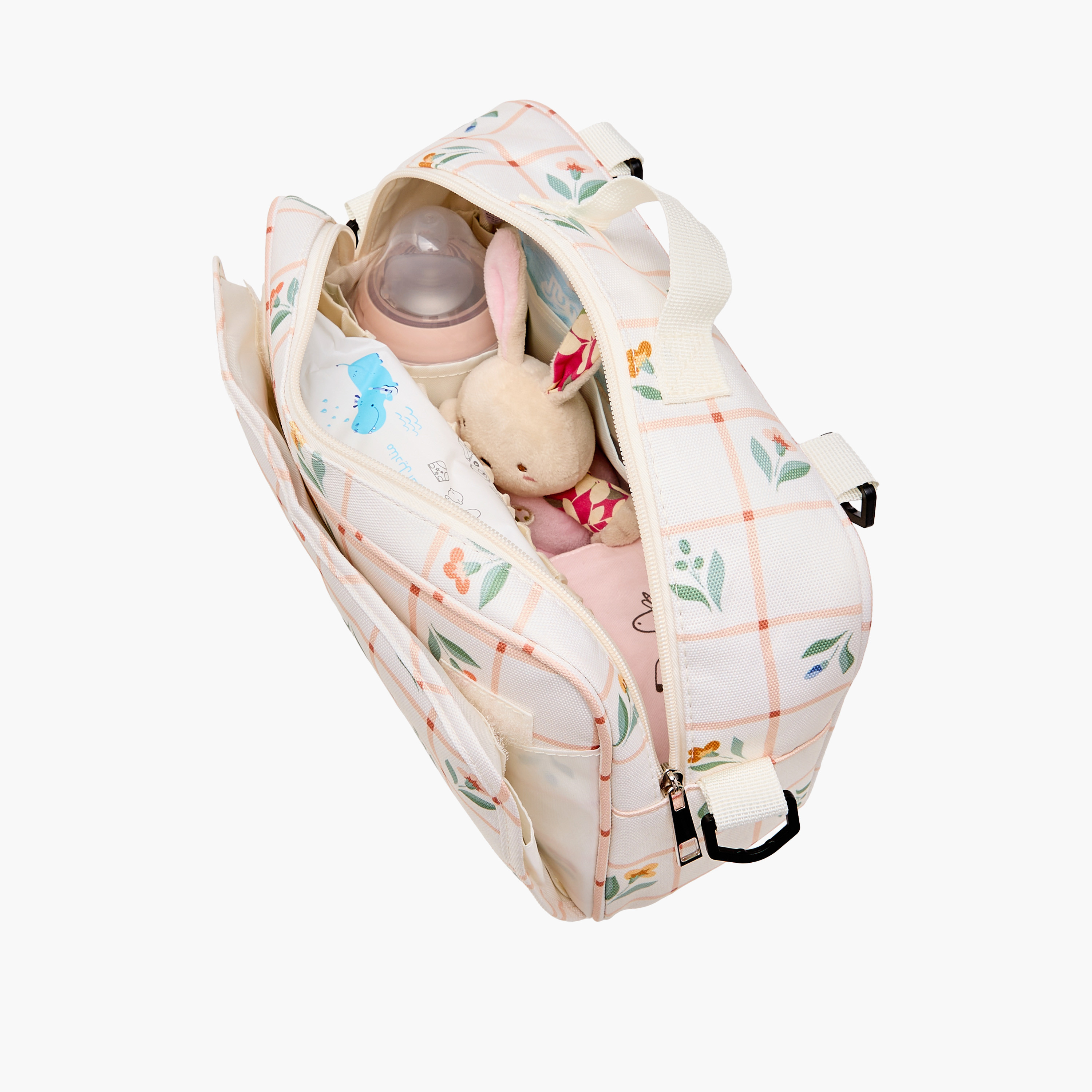 Juniors Printed Diaper Bag with Detachable Strap and Zip Closure-baby-diapering-diaperbags-image-2