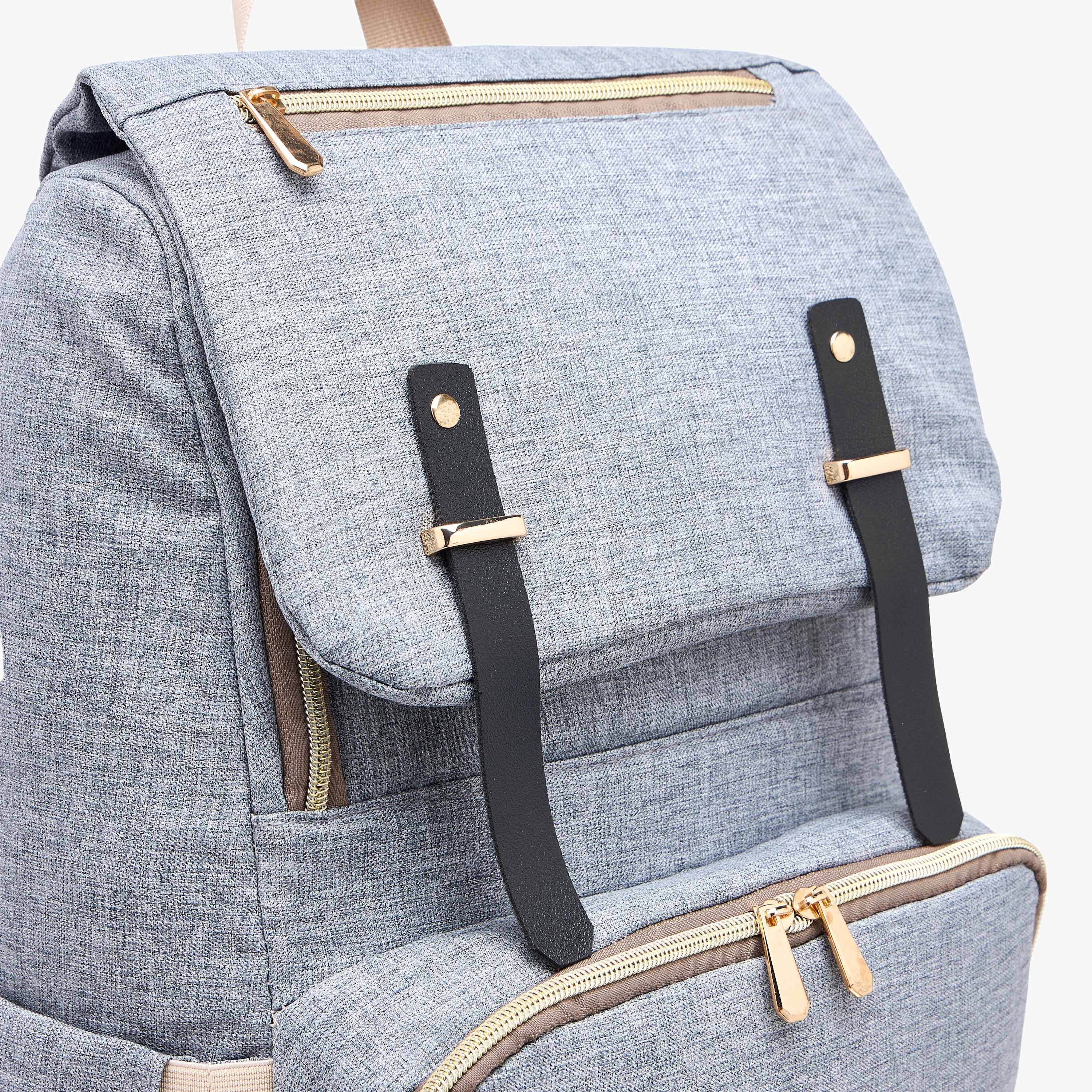 Juniors Solid Diaper Backpack with Adjustable Straps and Handle-baby-diapering-diaperbags-image-7
