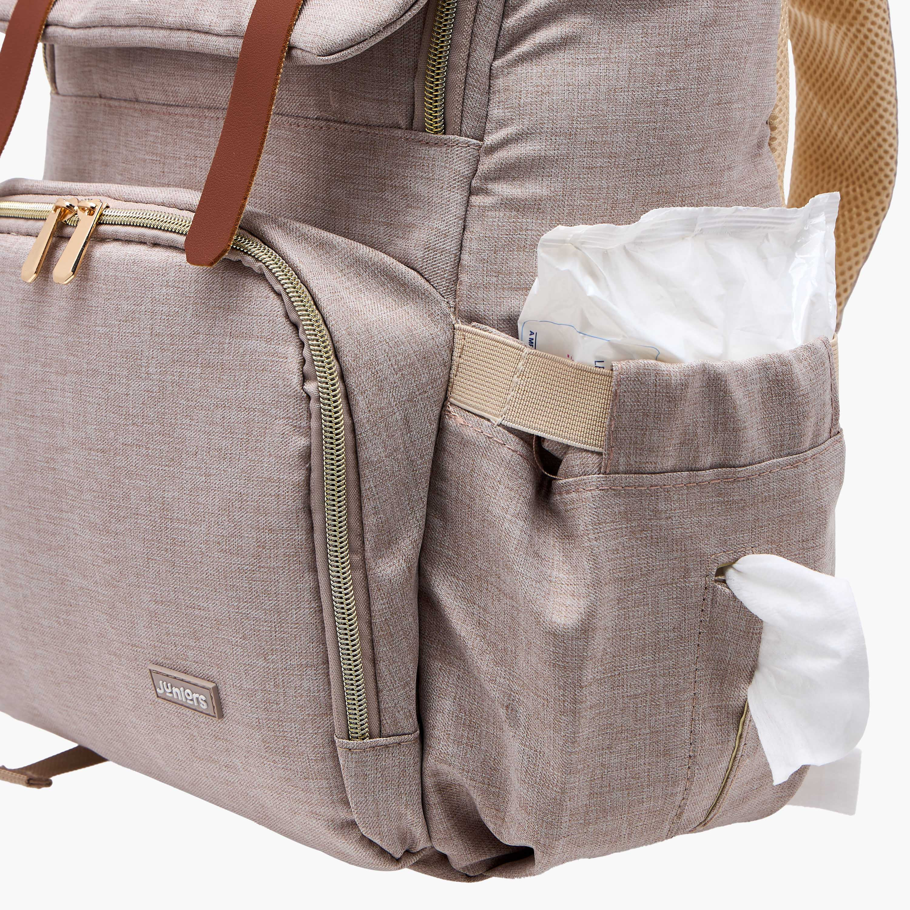 شنطة ظهر حفاضات سادة بطيّة إغلاق وحمالات قابلة للتعديل من جونيورز-baby-gear-diaperbags-image-9