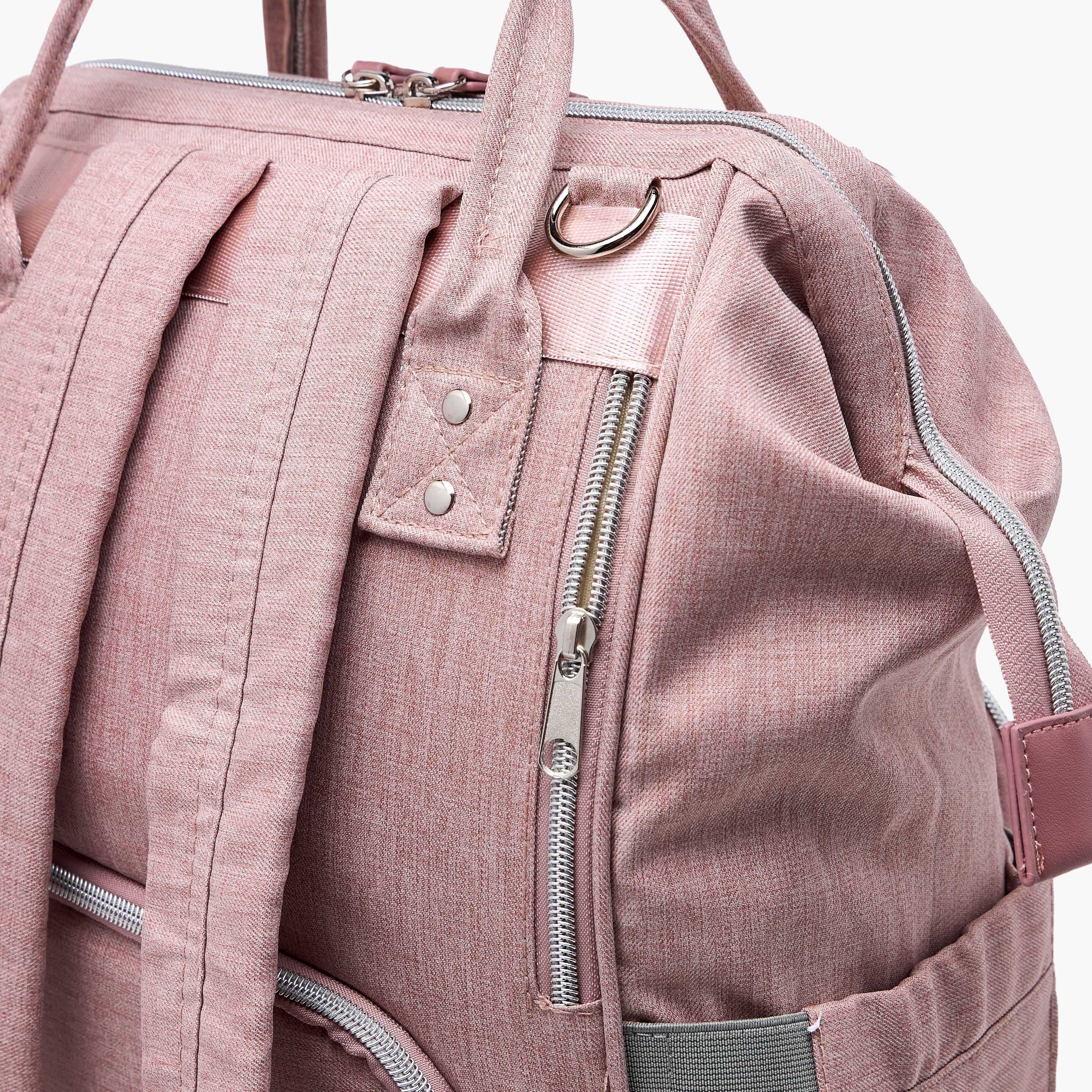شنطة ظهر حفاضات مبطنة بسحّاب إغلاق وحمالات قابلة للتعديل من جونيورز-baby-gear-diaperbags-image-11