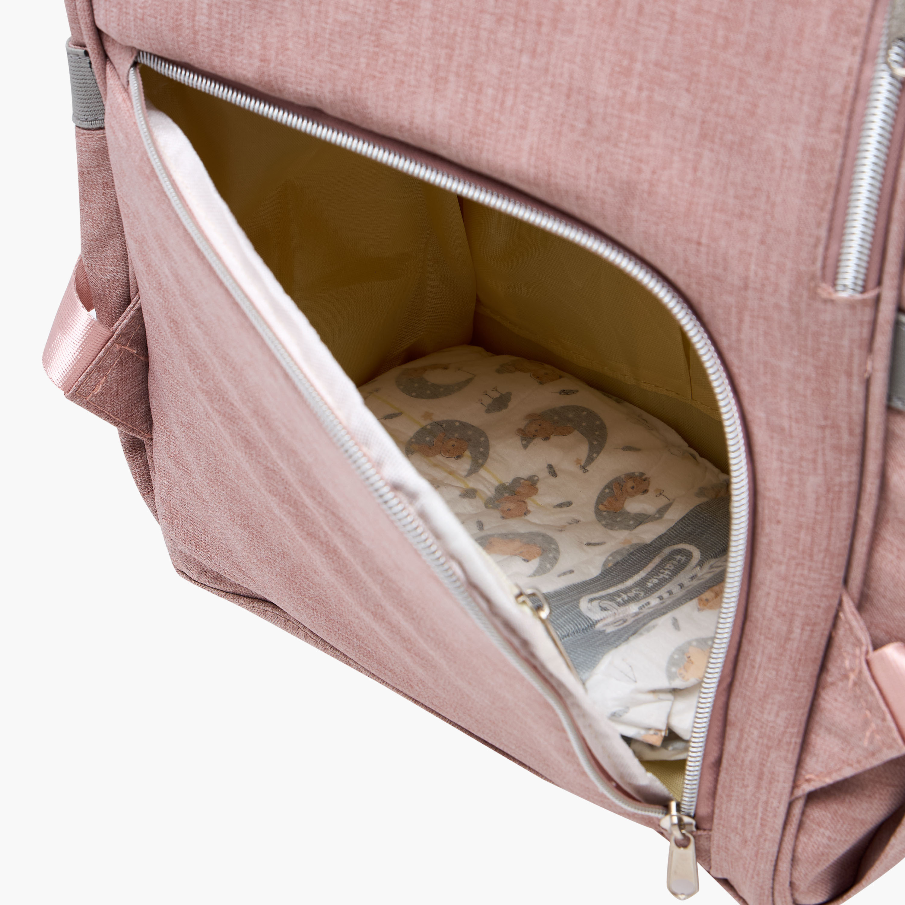 شنطة ظهر حفاضات مبطنة بسحّاب إغلاق وحمالات قابلة للتعديل من جونيورز-baby-gear-diaperbags-image-12