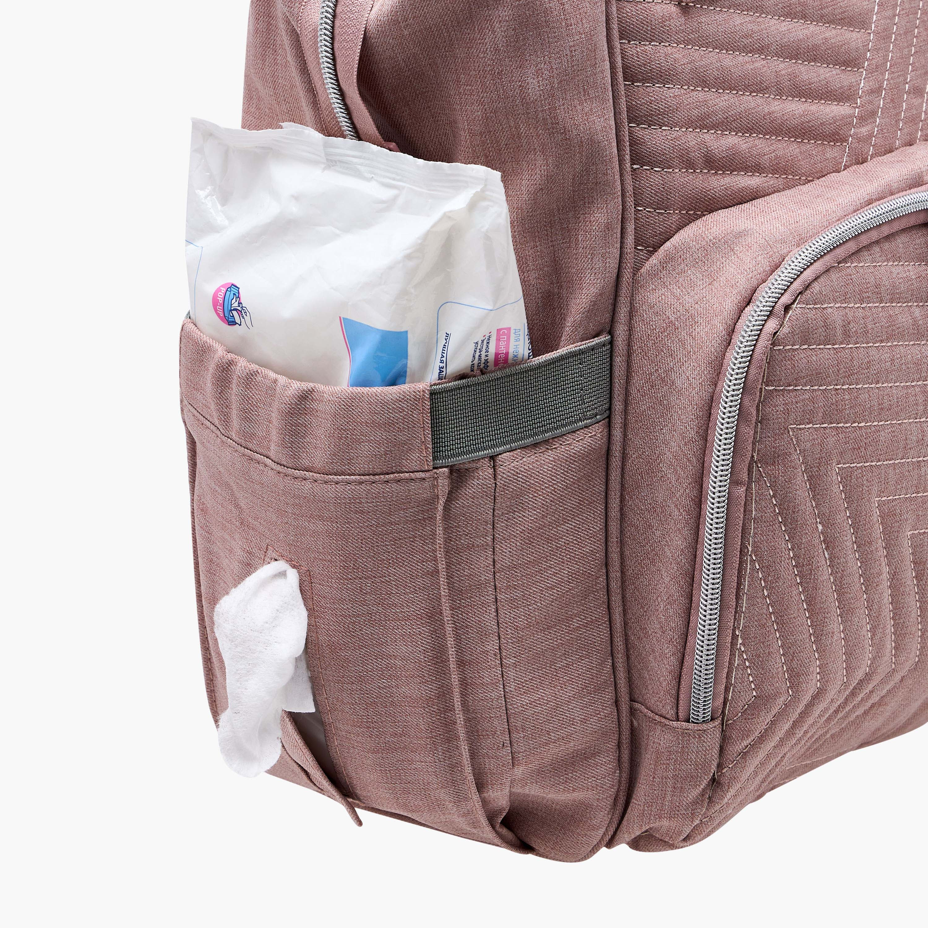 Juniors Quilted Diaper Backpack with Adjustable Straps and Zip Closure-baby-diapering-diaperbags-image-9