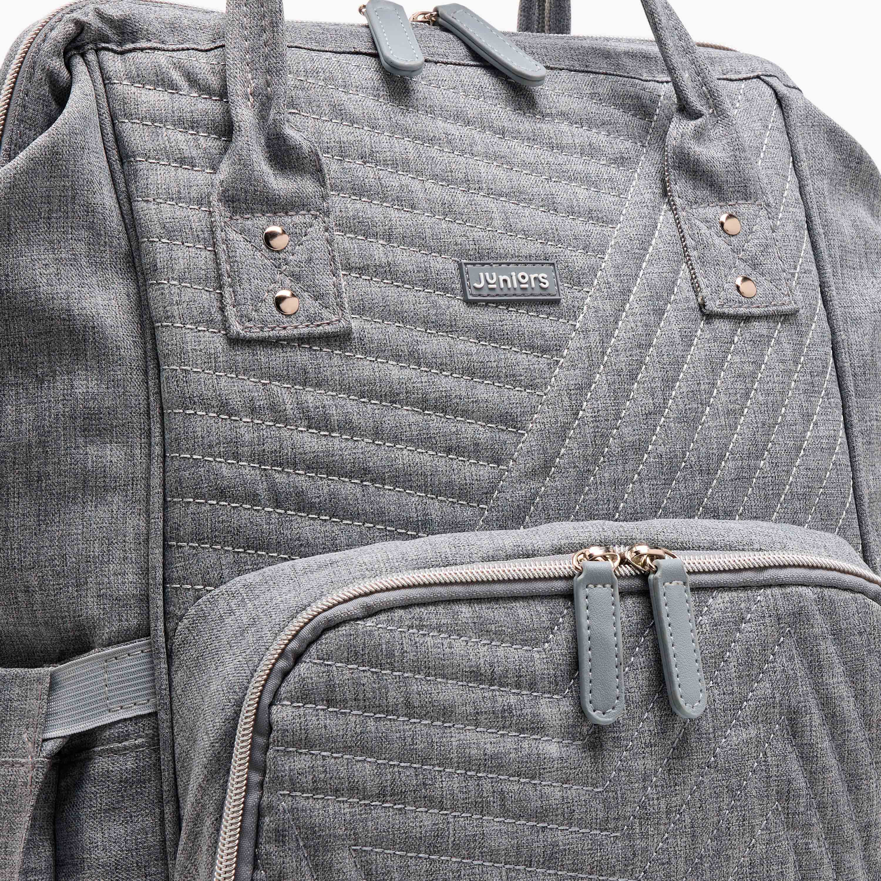 Juniors Solid Diaper Backpack with Adjustable Straps and Zip Closure-baby-gear-diaperbags-image-10