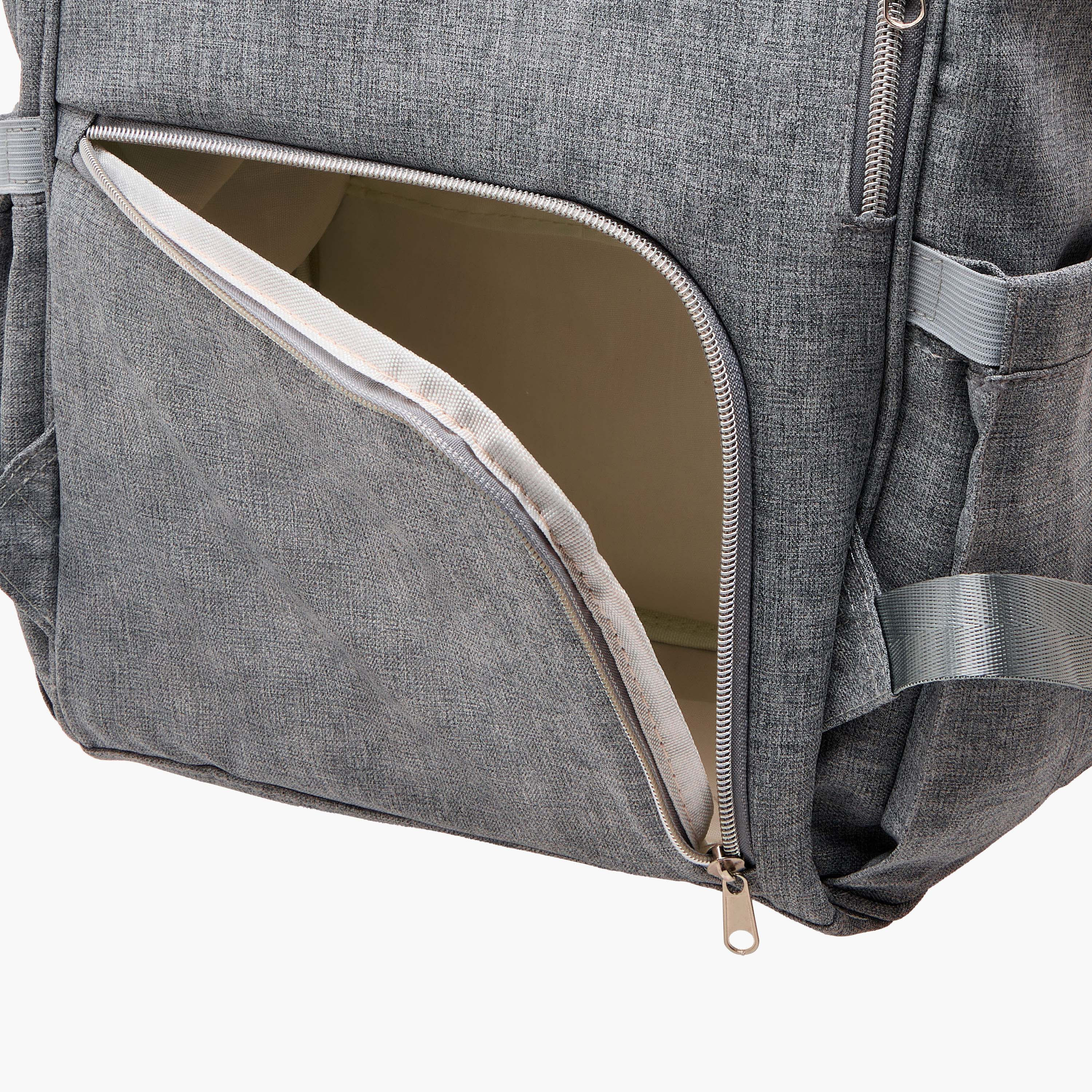 Juniors Solid Diaper Backpack with Adjustable Straps and Zip Closure-baby-gear-diaperbags-image-12