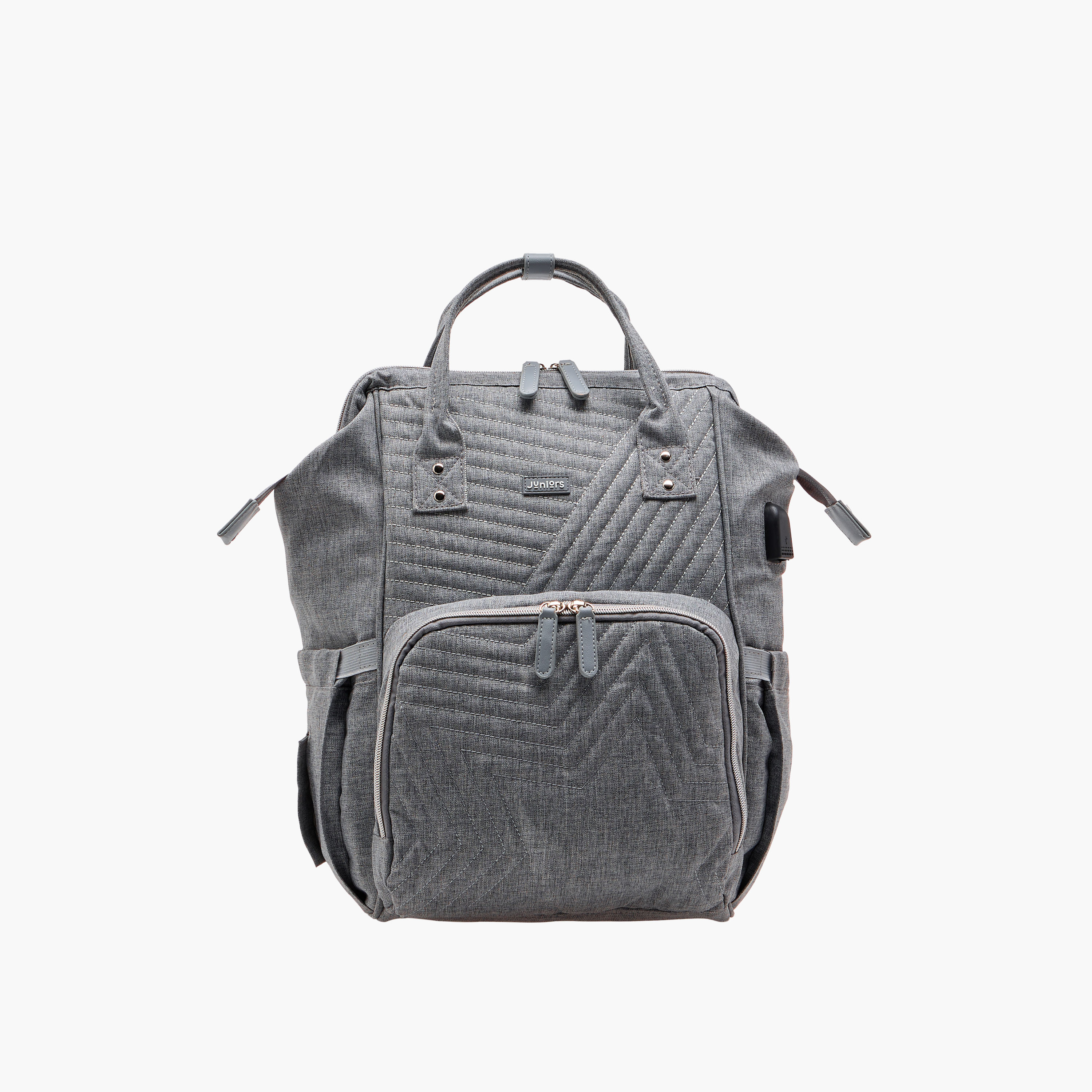 Juniors Solid Diaper Backpack with Adjustable Straps and Zip Closure-baby-gear-diaperbags-image-2