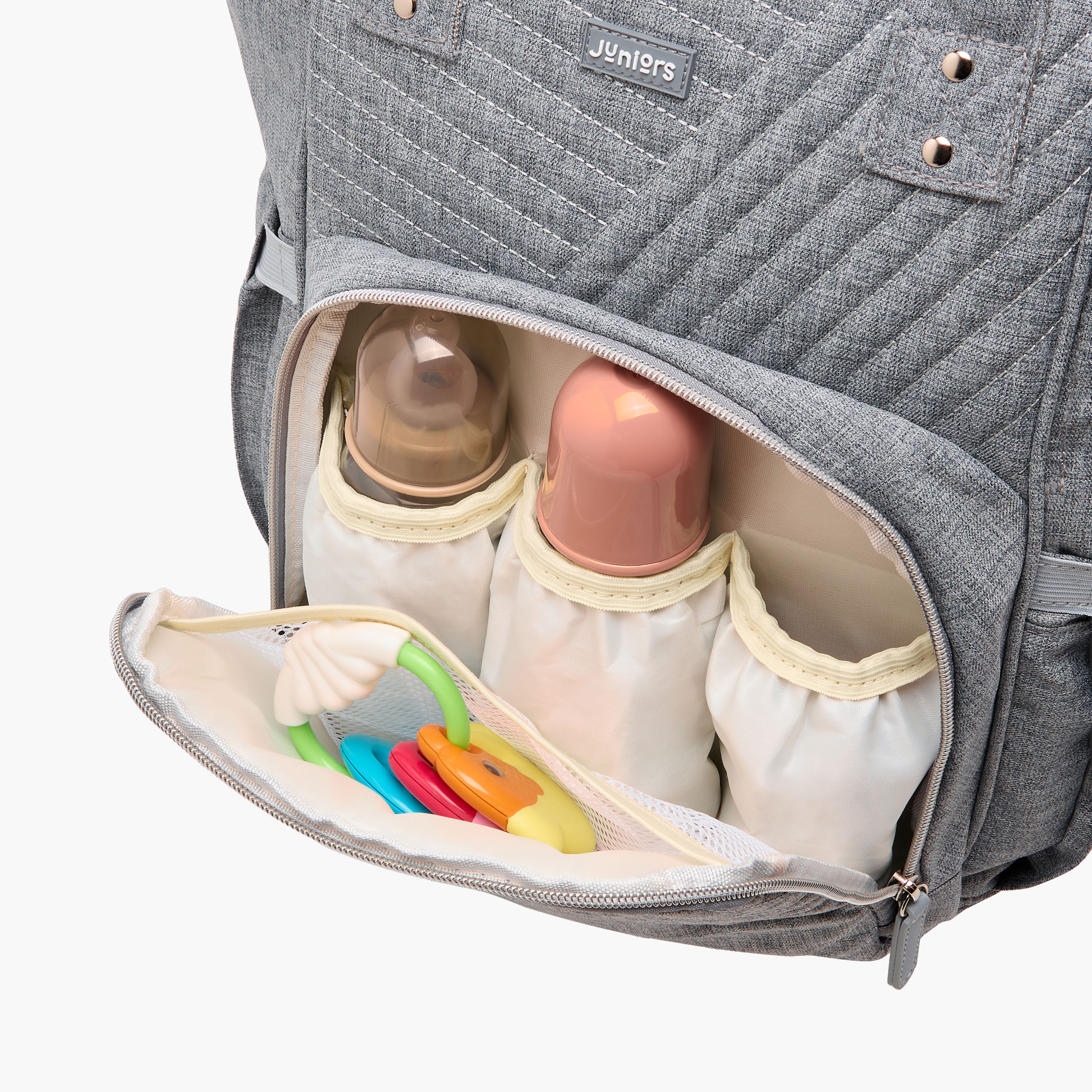 Juniors Solid Diaper Backpack with Adjustable Straps and Zip Closure-baby-gear-diaperbags-image-7