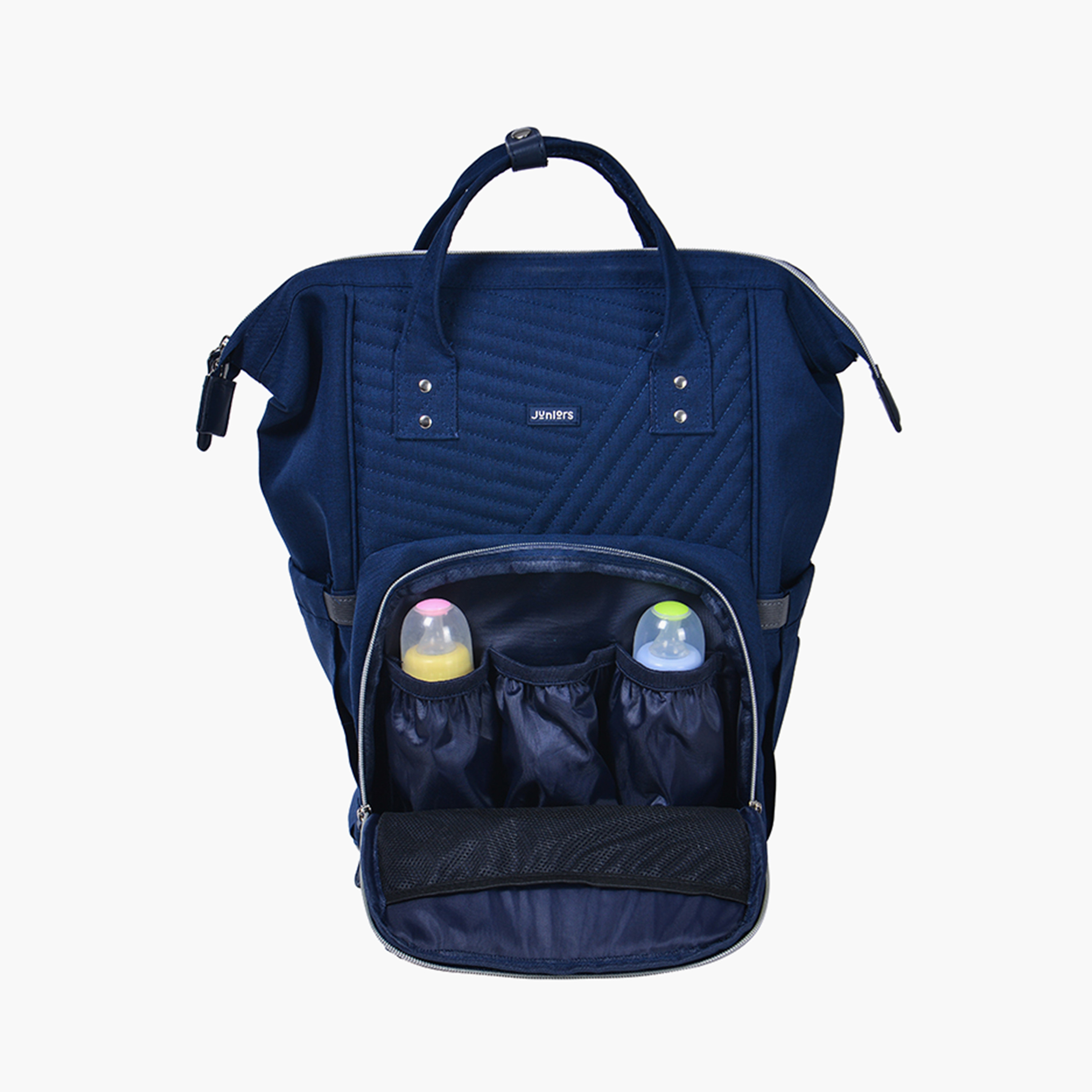 Juniors Quilted Diaper Backpack with Adjustable Straps and Zip Closure-baby-diapering-diaperbags-image-3
