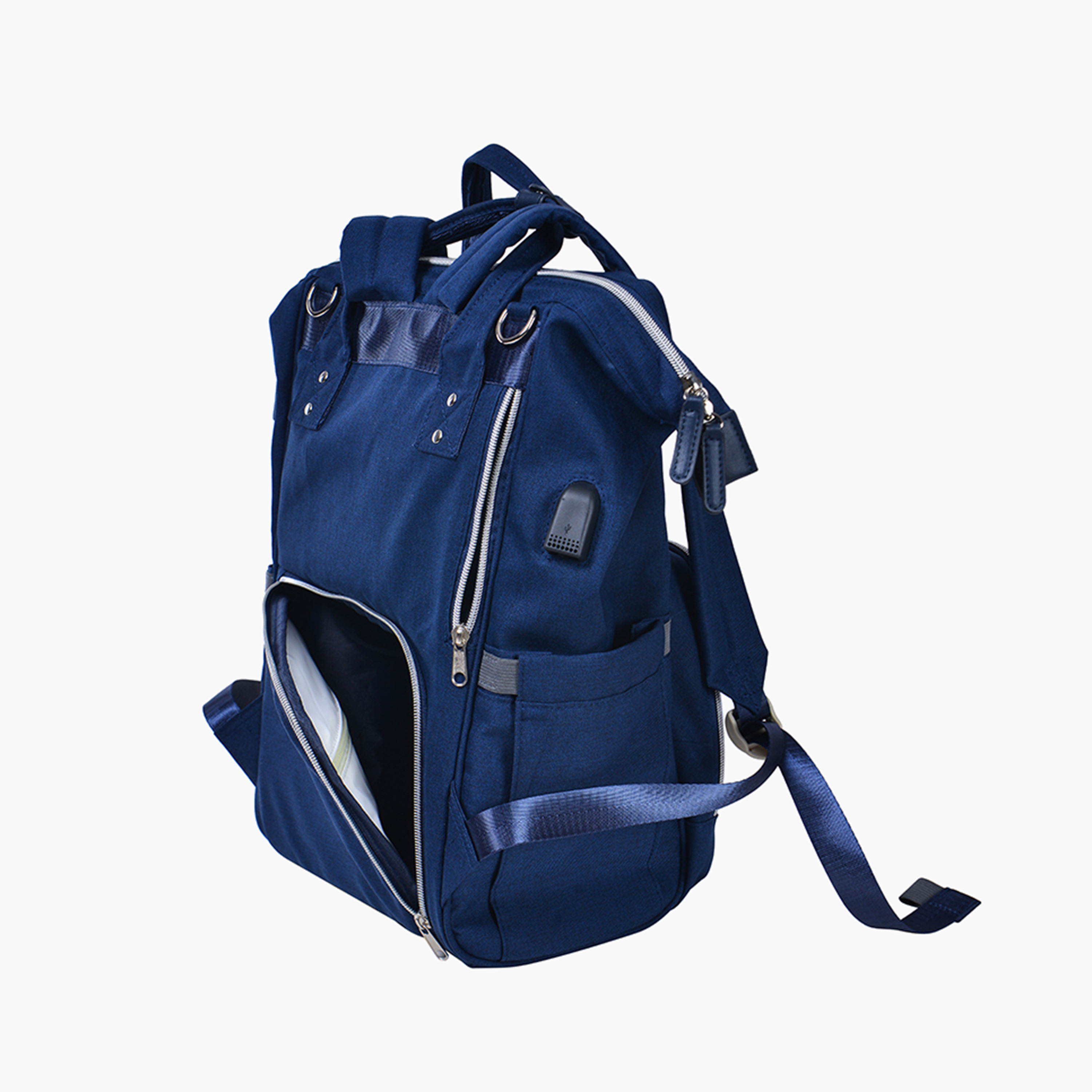 شنطة ظهر حفاضات مبطنة بسحّاب إغلاق وحمالات قابلة للتعديل من جونيورز-baby-diapering-diaperbags-image-2