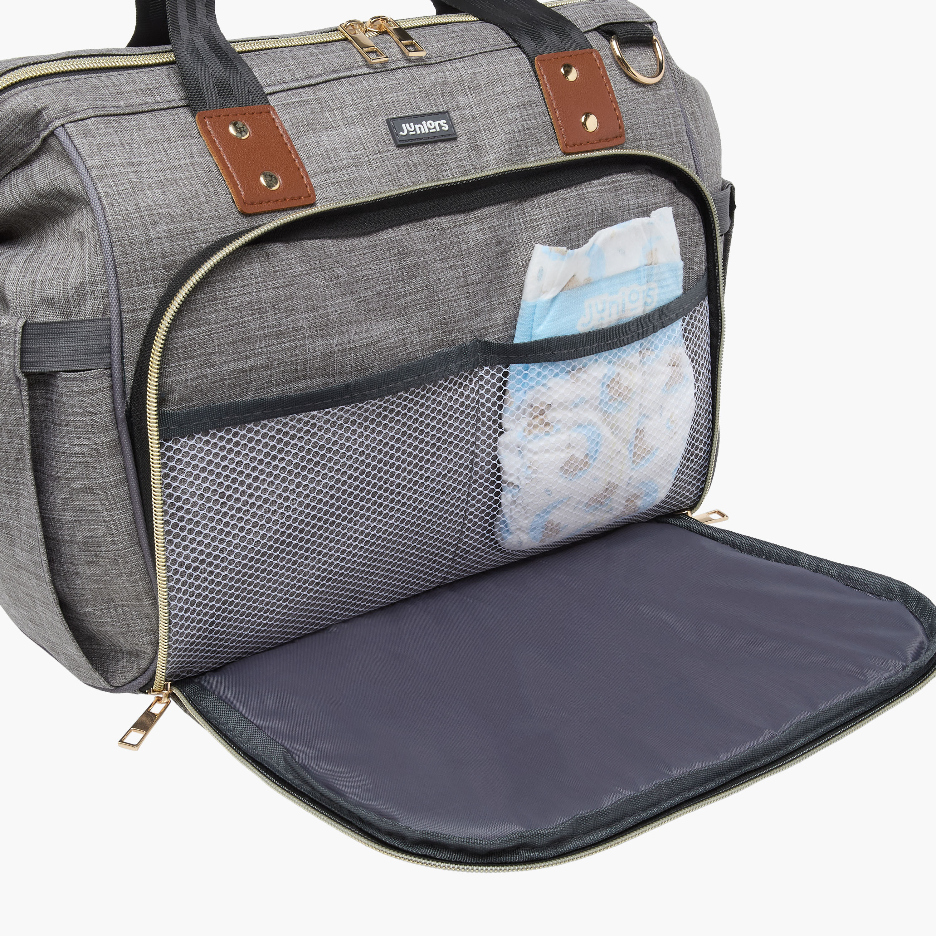 Juniors Solid Diaper Bag with Double Handle and Zip Closure-baby-diapering-diaperbags-image-10