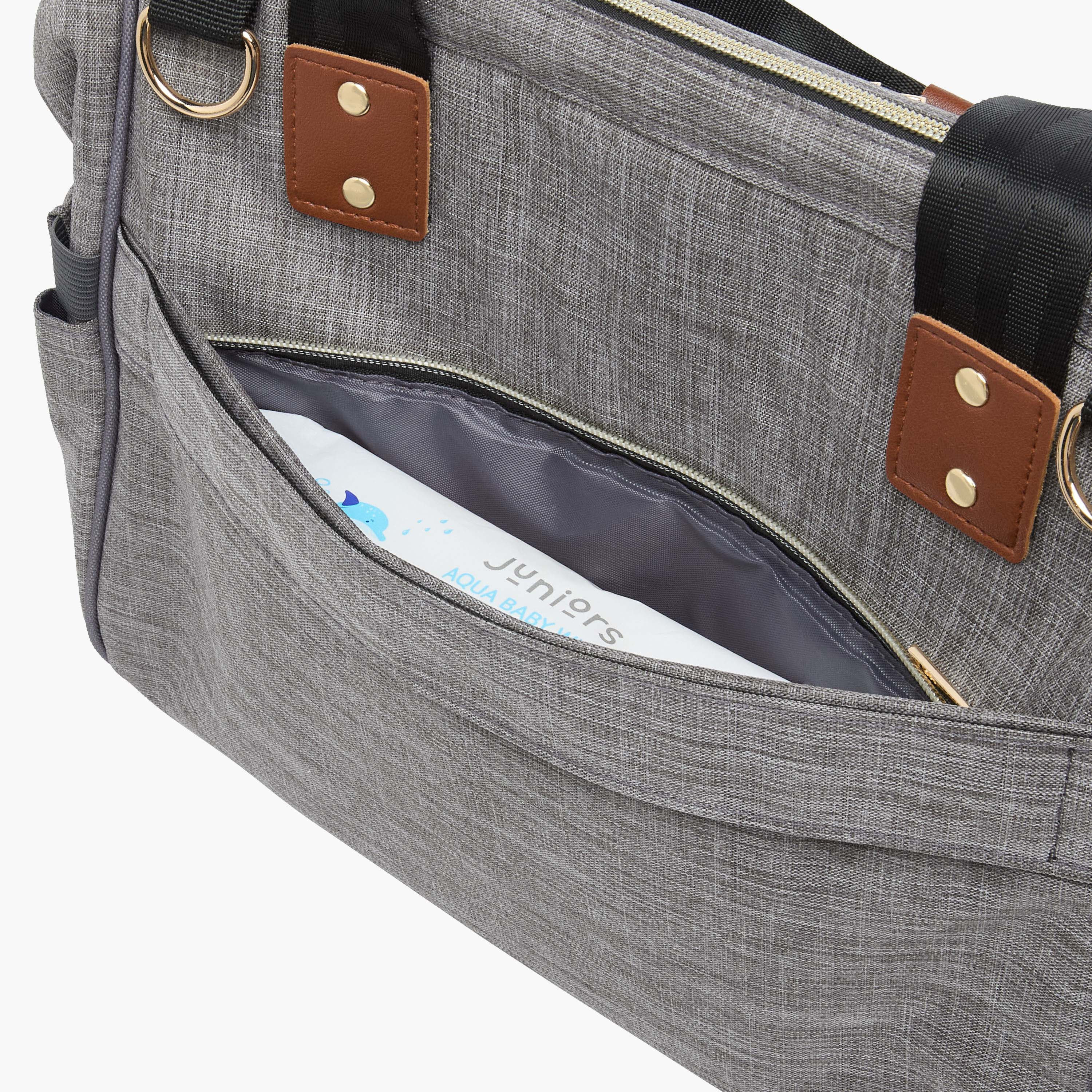 Juniors Solid Diaper Bag with Double Handle and Zip Closure-baby-diapering-diaperbags-image-9