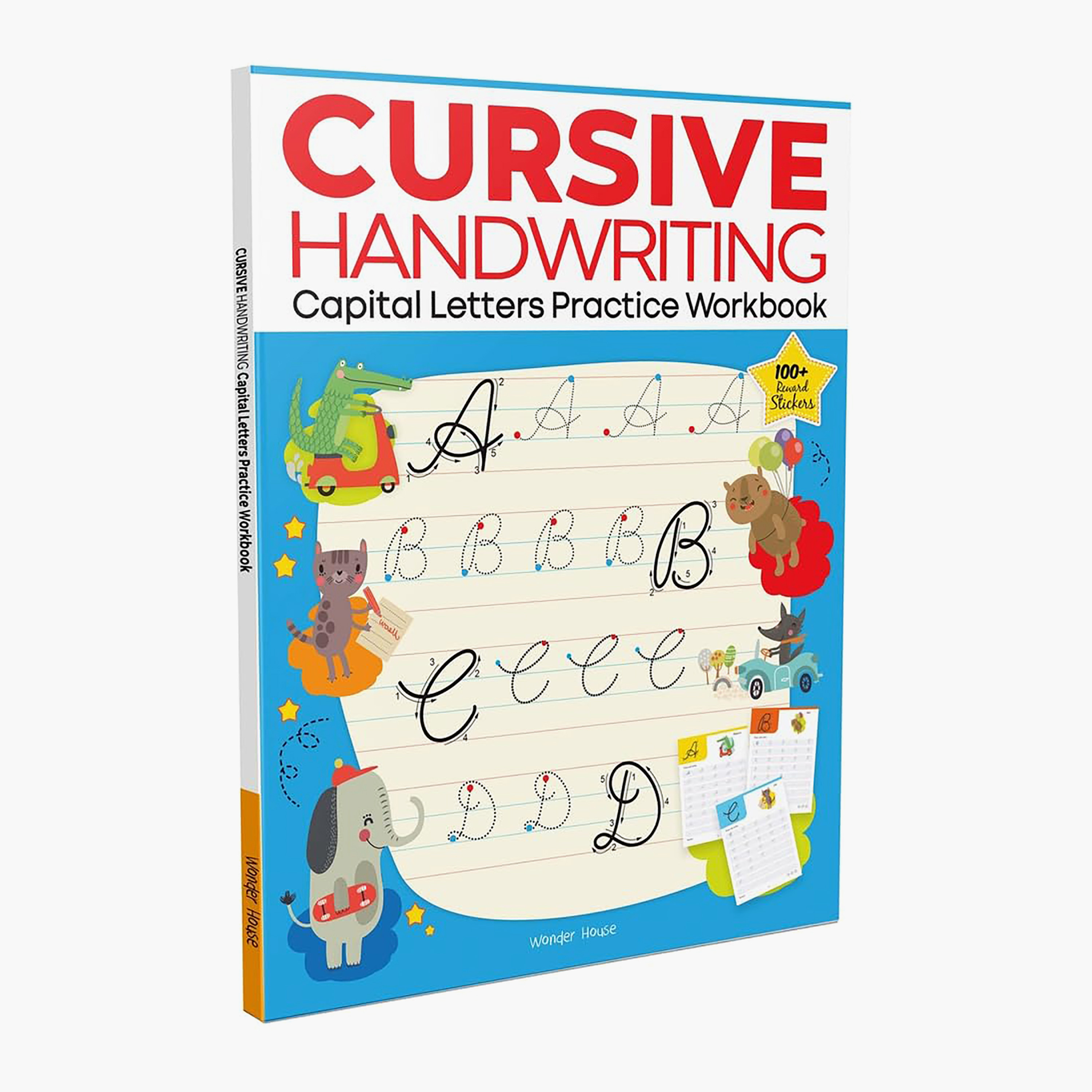 Cursive Handwriting Capital Letters Practice Workbook For Children - Wonder House Books-books-english-childrenbooks-image-1