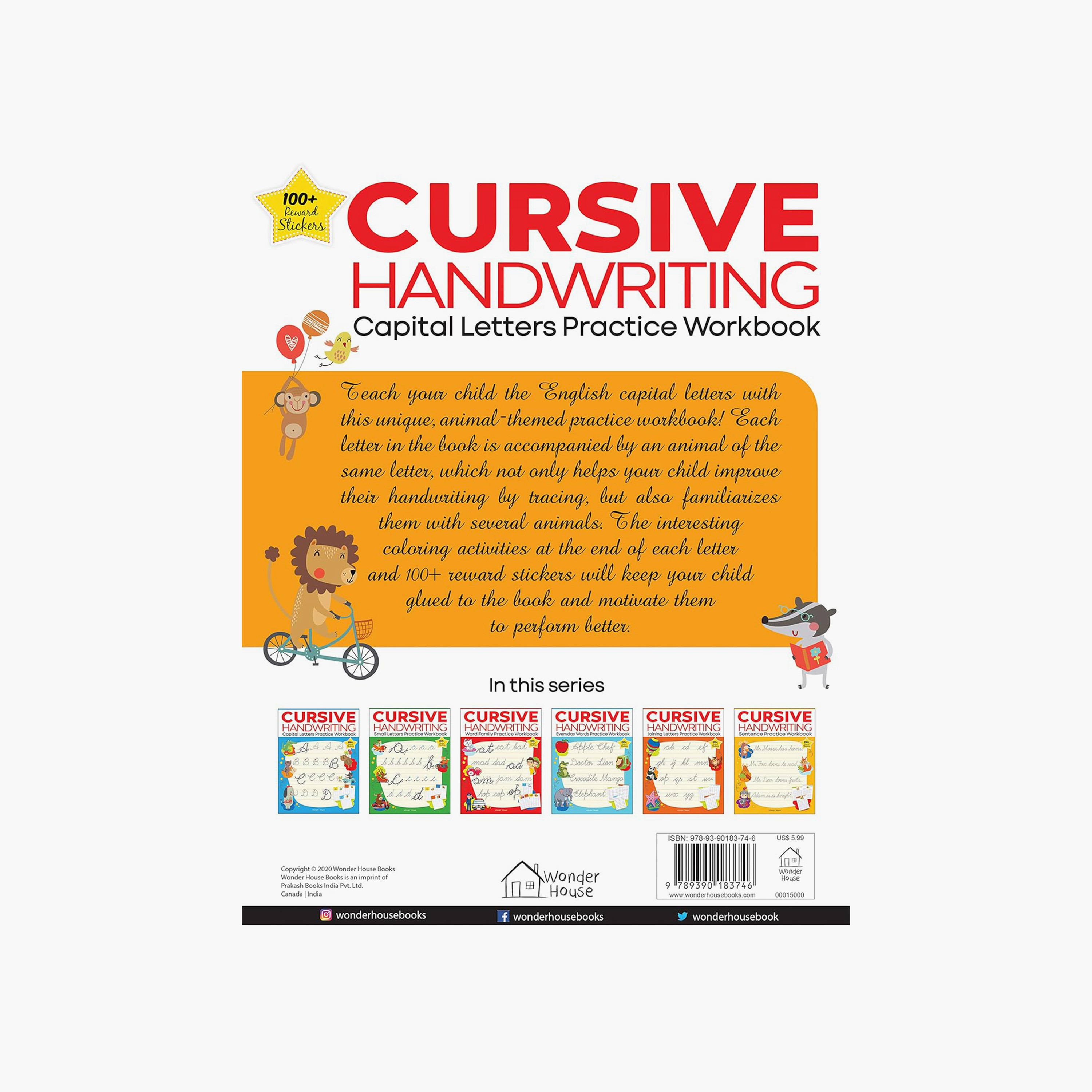 Cursive Handwriting Capital Letters Practice Workbook For Children - Wonder House Books-books-english-childrenbooks-image-2