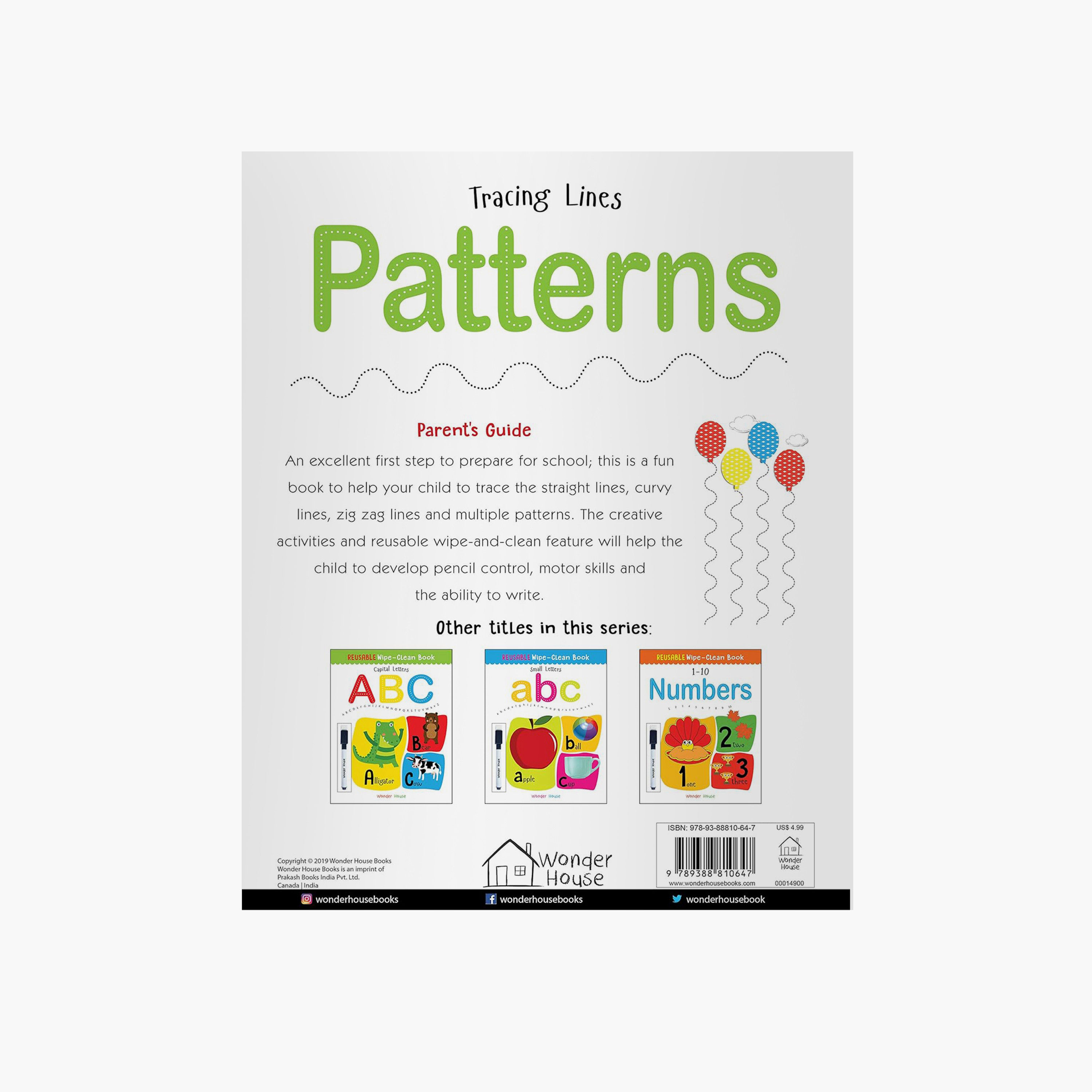 Tracing Patterns Book Buy Reusable Wipe and Clean Book Tracing Lines Patterns Trace and ...