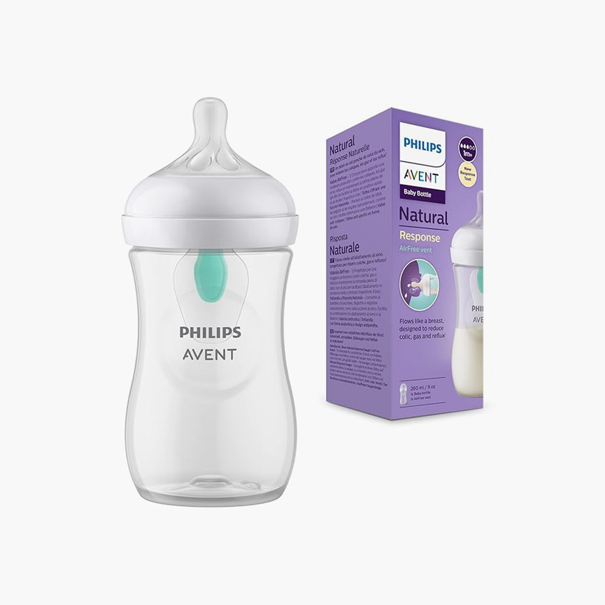 Philips Avent Natural Feeding Bottle with Vent - 260 ml-baby-feeding-feedingbottles-bottlesandteats-image-1