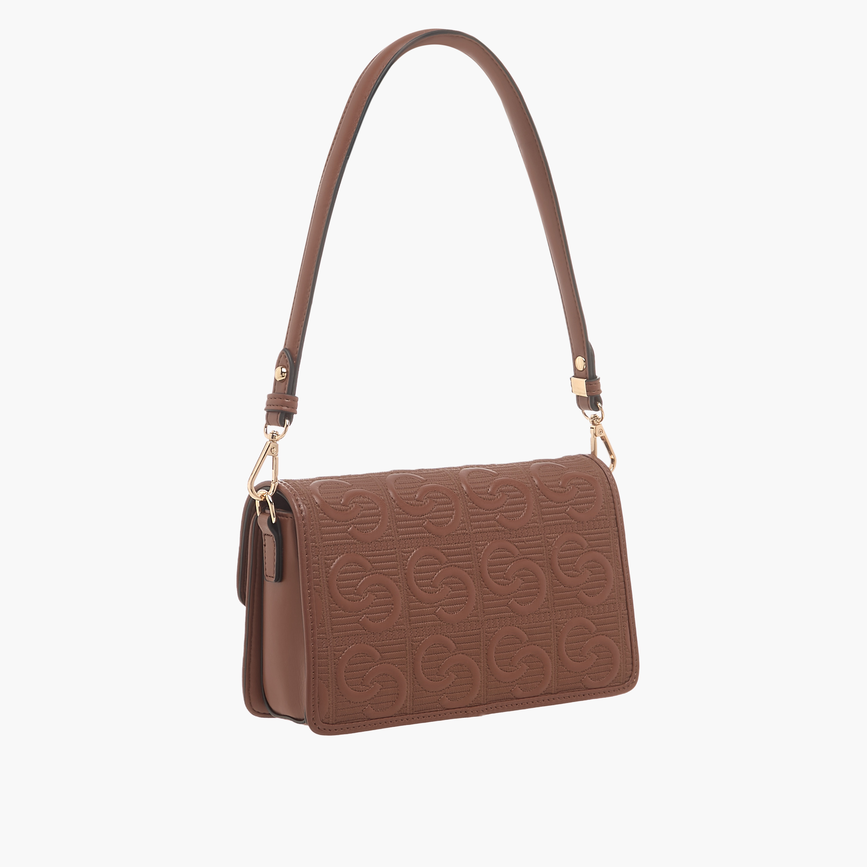 شنطة كروس بودي بتصميم مونوجرام بارز الملمس مع طية إغلاق من سيليست-women-bagsandwallets-handbags-image-3