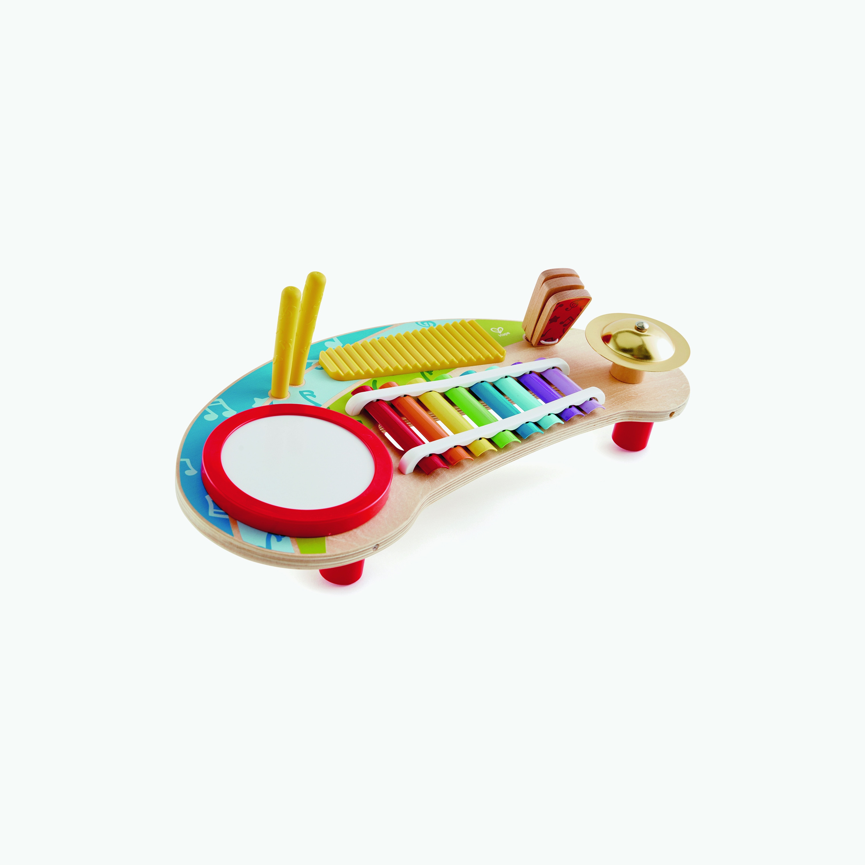 Hape 5-in-1 Mighty Mini Band Musical Wooden Instrument Set-toys-babyandtoddlertoys-lightsandmusicaltoys-image-1