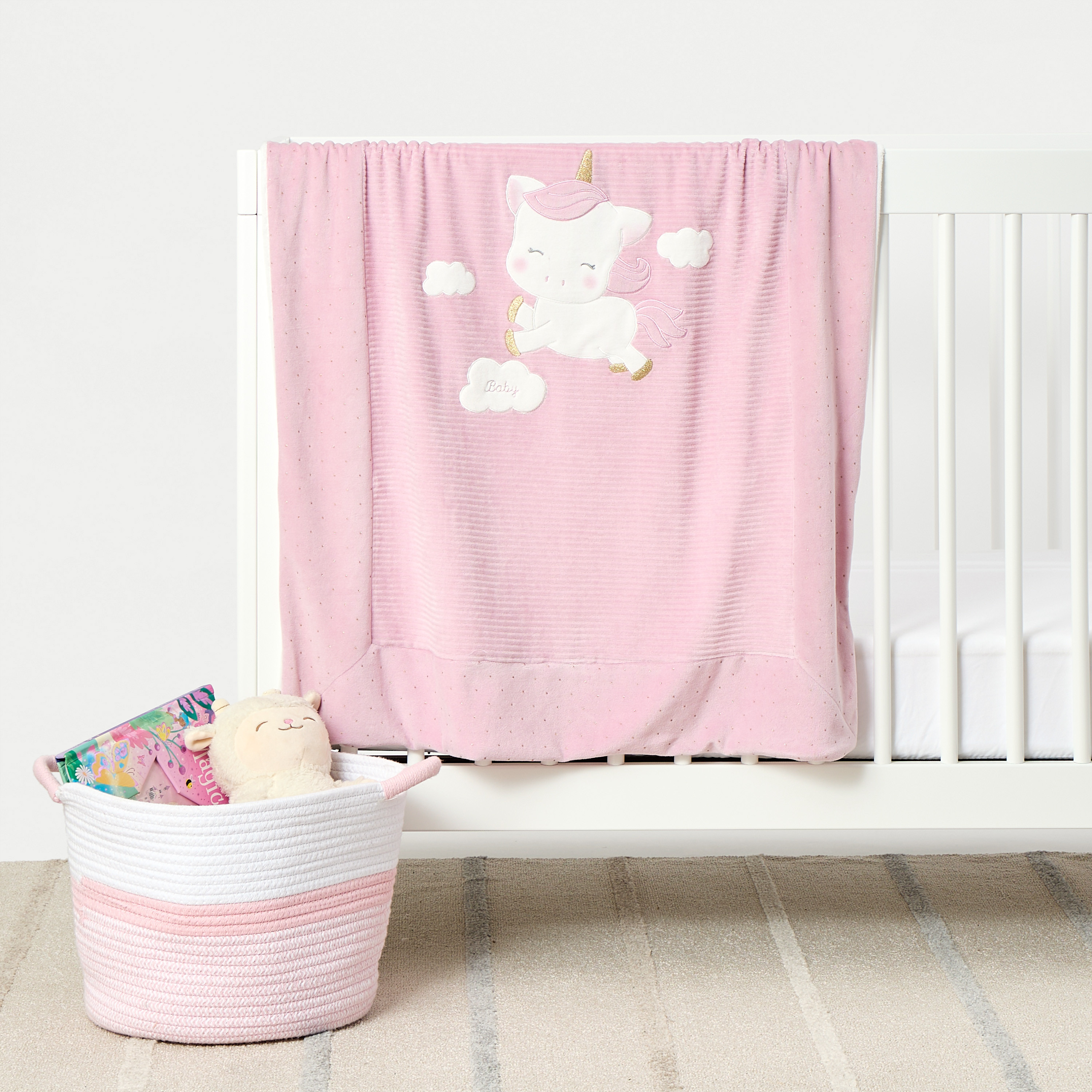 Juniors Unicorn Embroidered Blanket - 76x100 cm-baby-nursery-blanketsandswaddles-blanketsandquilts-image-1
