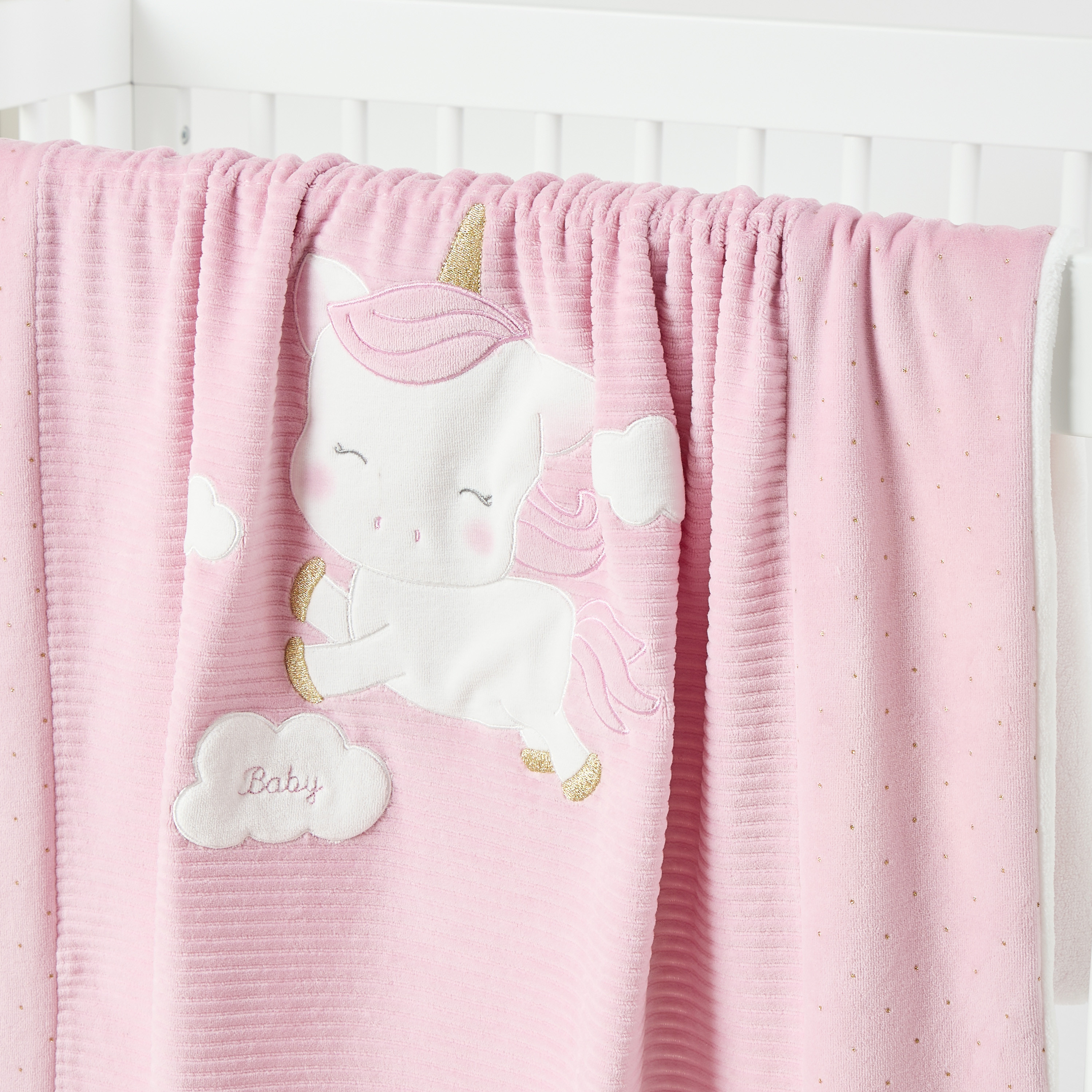 Juniors Unicorn Embroidered Blanket - 76x100 cm-baby-nursery-blanketsandswaddles-blanketsandquilts-image-2