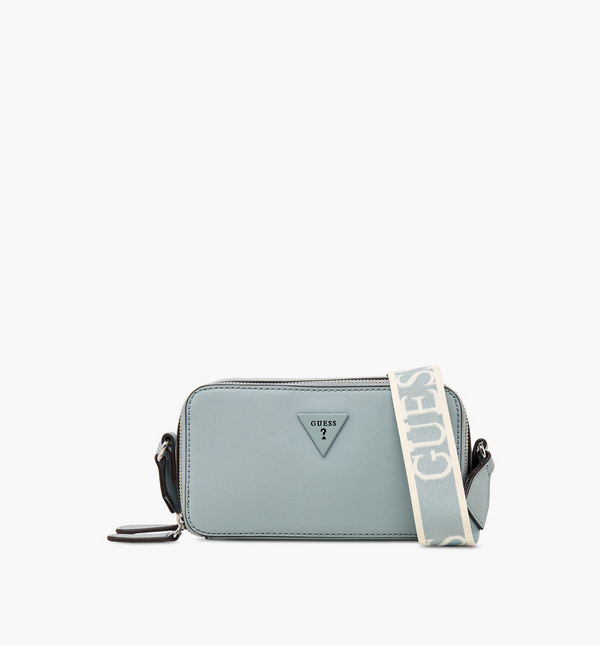 Shop Guess Charlestown Mini Crossbody Bag with Zip Closure and Adjustable Strap Online Splash Saudi