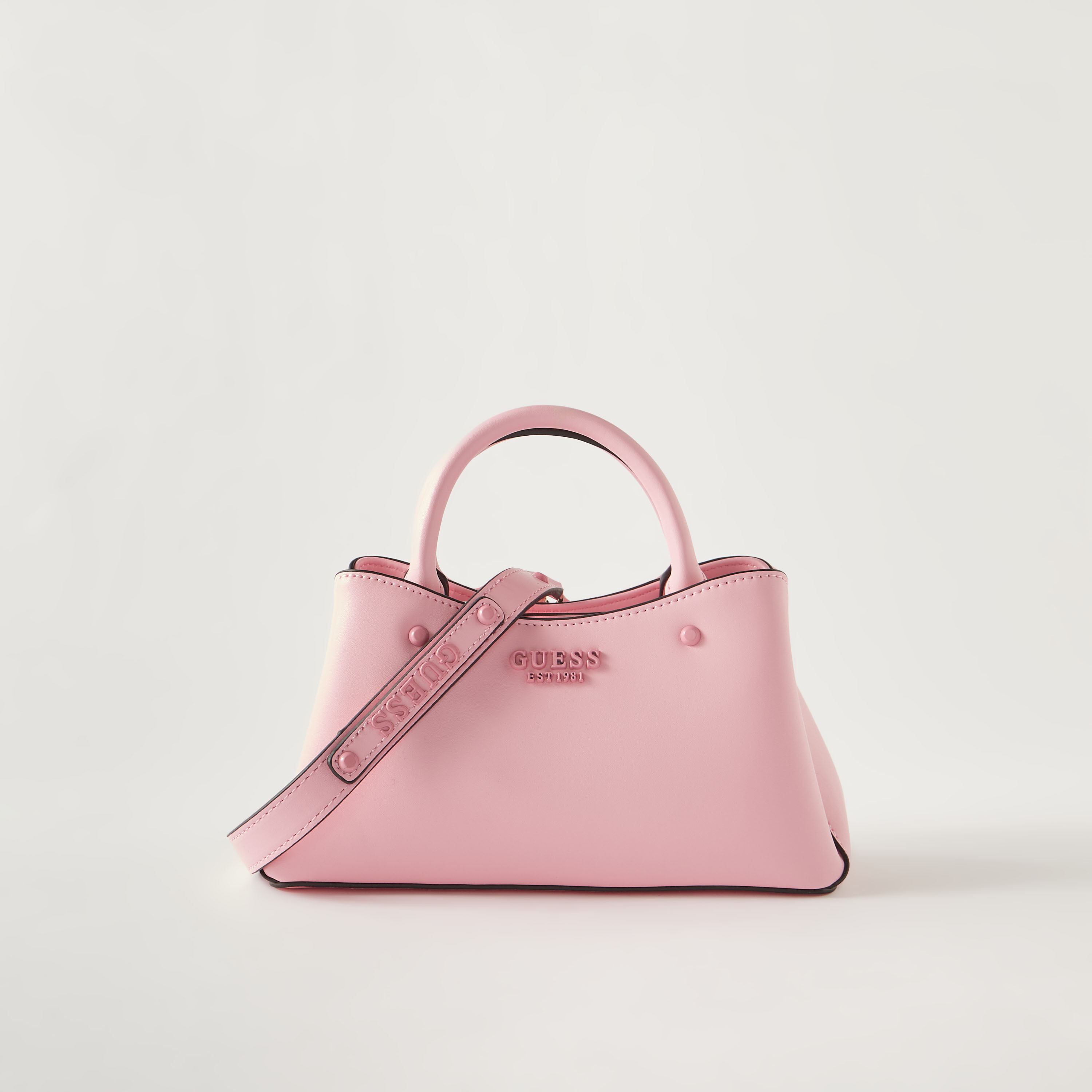 Shop Guess Sarita Mini Satchel Tote Bag With Zip Closure and