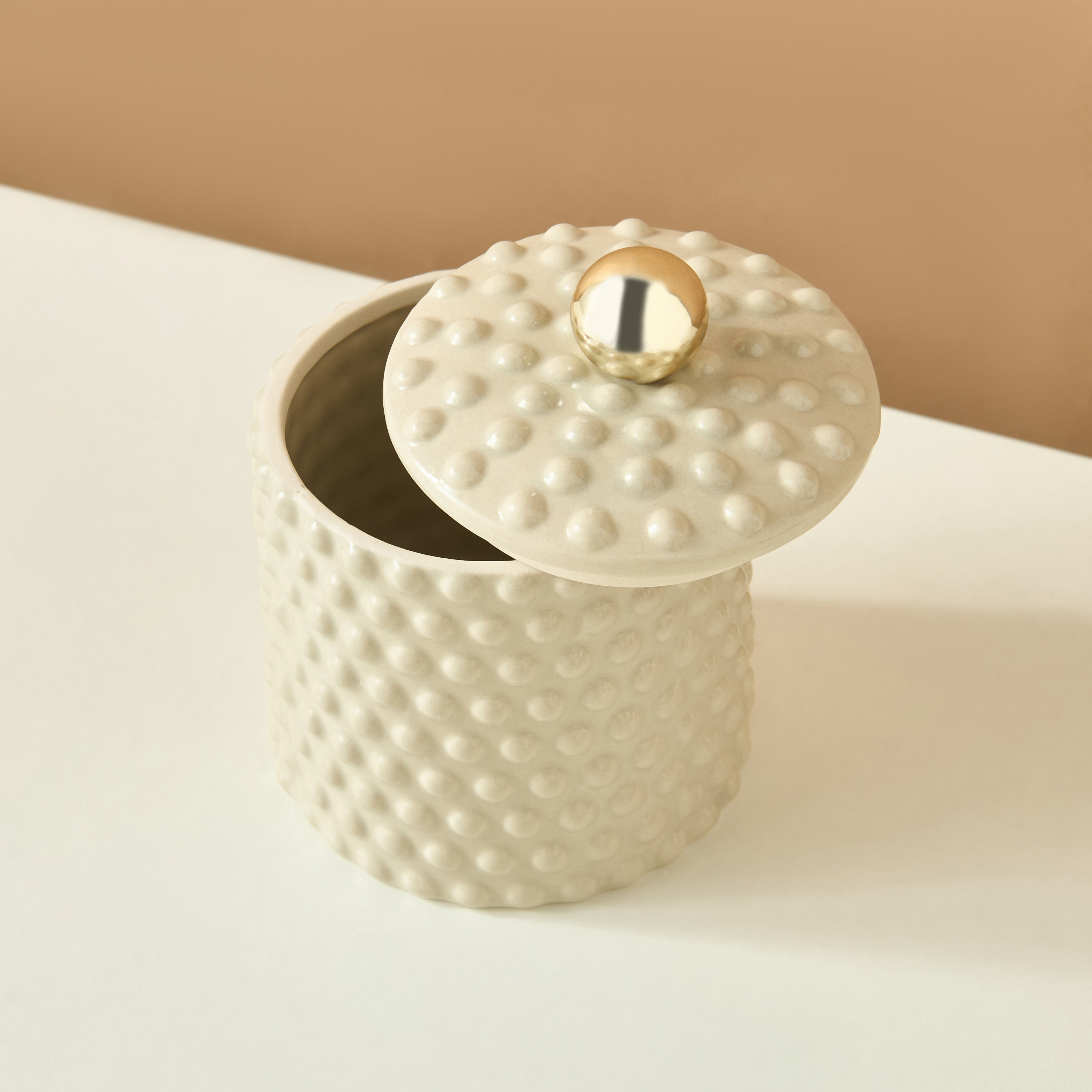 Textured Ceramic Decorative Jar-household-decor-decorativeobjectsandsculptures-image-3